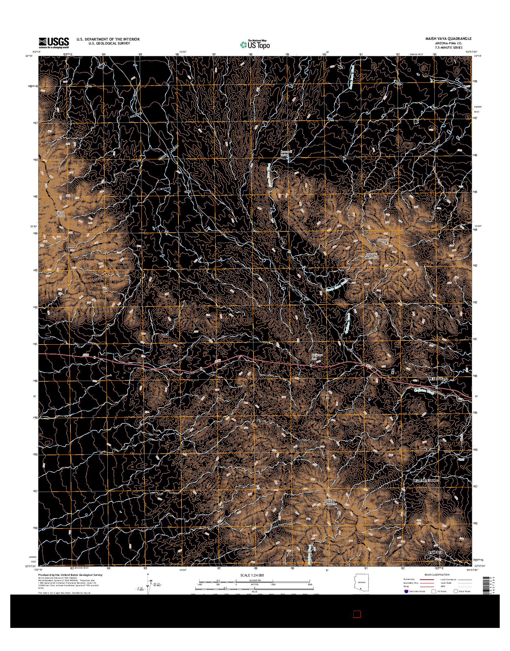 USGS US TOPO 7.5-MINUTE MAP FOR MAISH VAYA, AZ 2014
