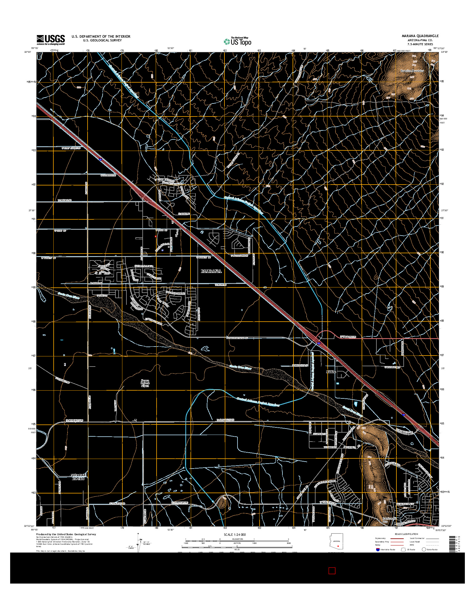 USGS US TOPO 7.5-MINUTE MAP FOR MARANA, AZ 2014