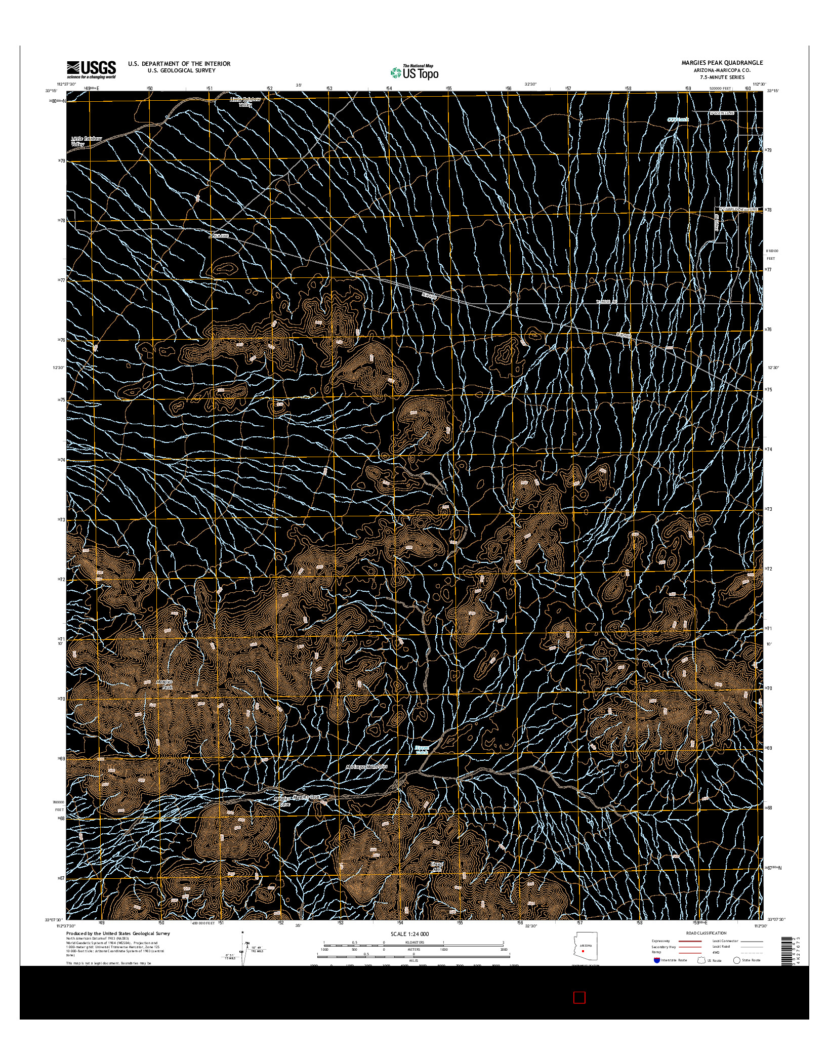 USGS US TOPO 7.5-MINUTE MAP FOR MARGIES PEAK, AZ 2014