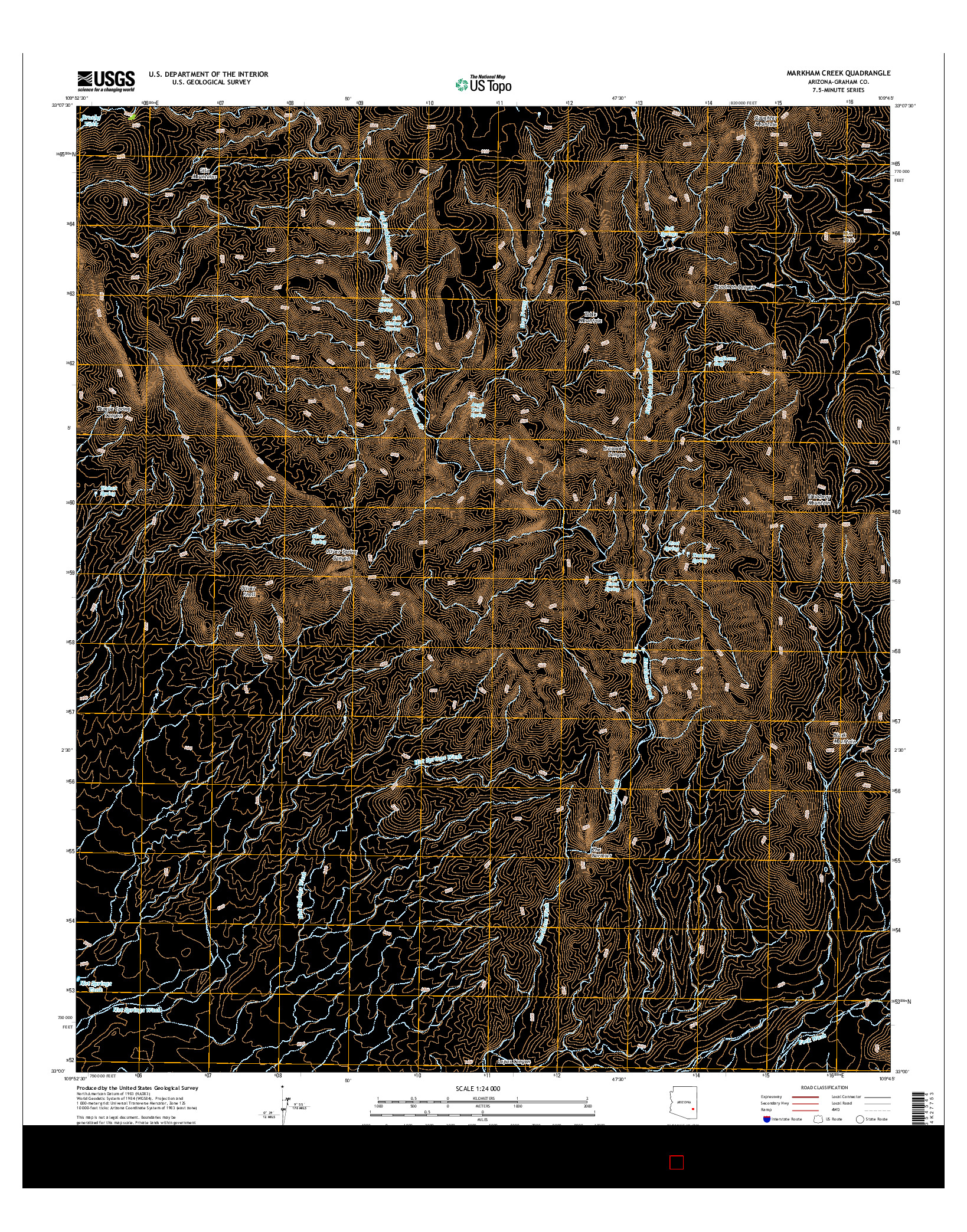 USGS US TOPO 7.5-MINUTE MAP FOR MARKHAM CREEK, AZ 2014
