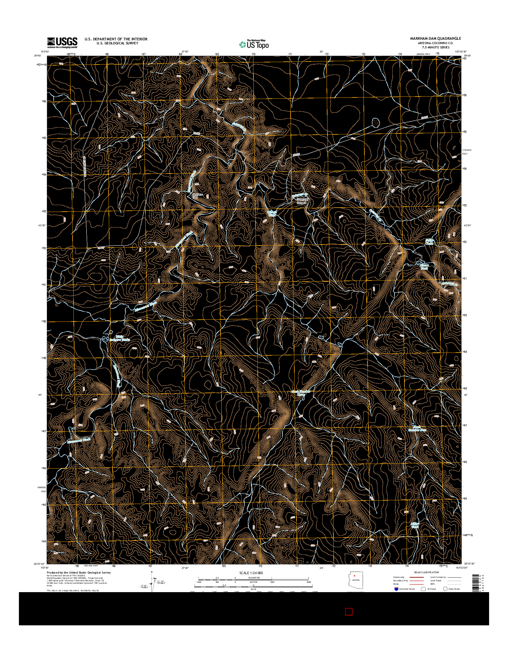 USGS US TOPO 7.5-MINUTE MAP FOR MARKHAM DAM, AZ 2014