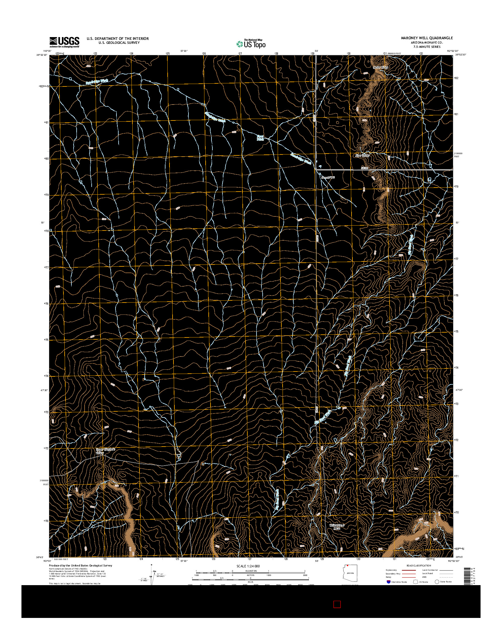 USGS US TOPO 7.5-MINUTE MAP FOR MARONEY WELL, AZ 2014