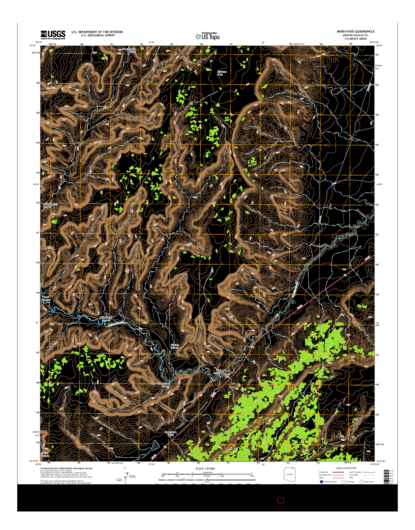 USGS US TOPO 7.5-MINUTE MAP FOR MARSH PASS, AZ 2014