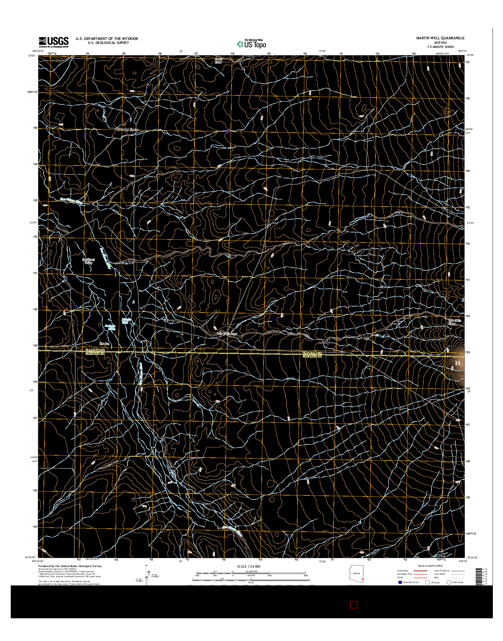 USGS US TOPO 7.5-MINUTE MAP FOR MARTIN WELL, AZ 2014