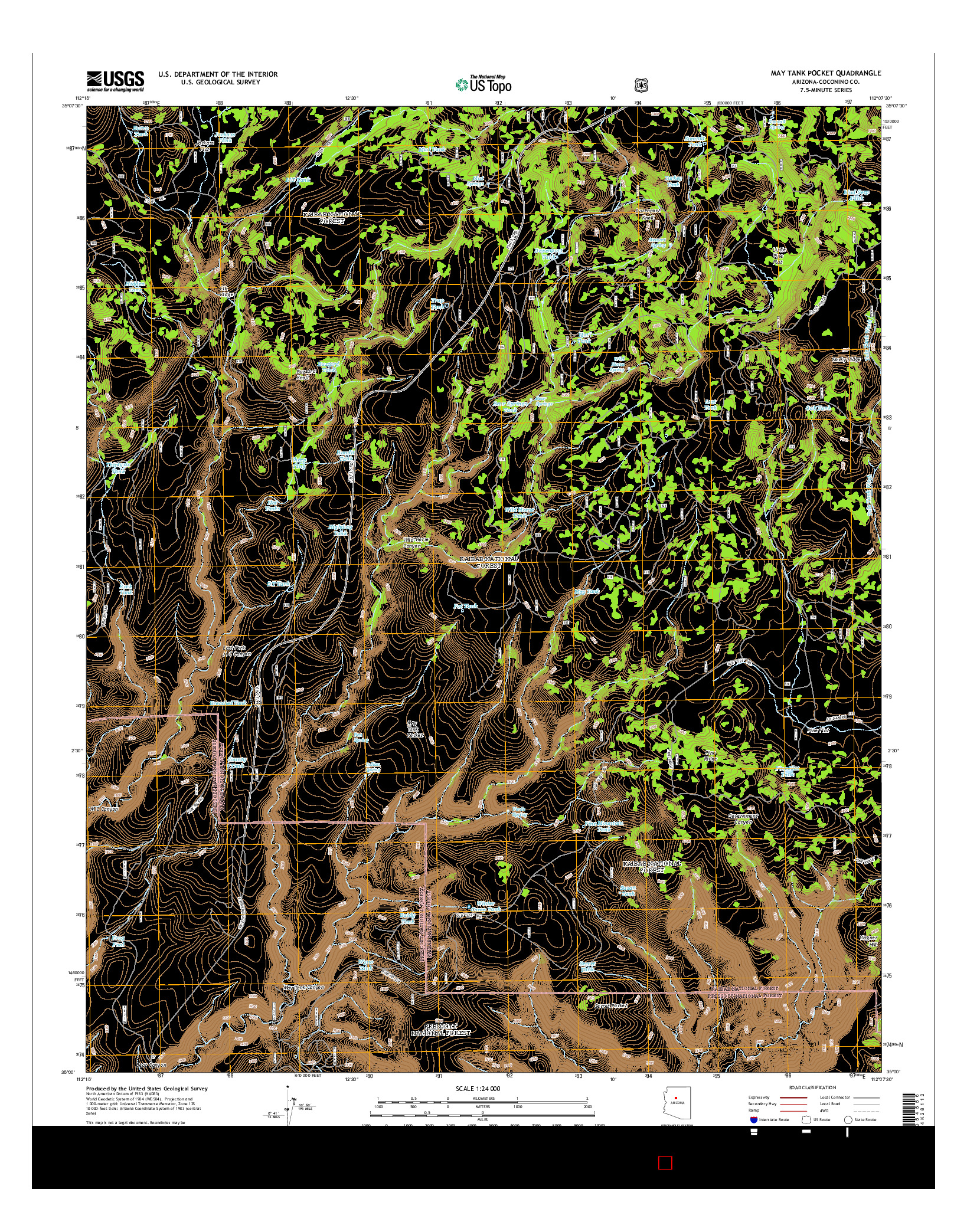 USGS US TOPO 7.5-MINUTE MAP FOR MAY TANK POCKET, AZ 2014