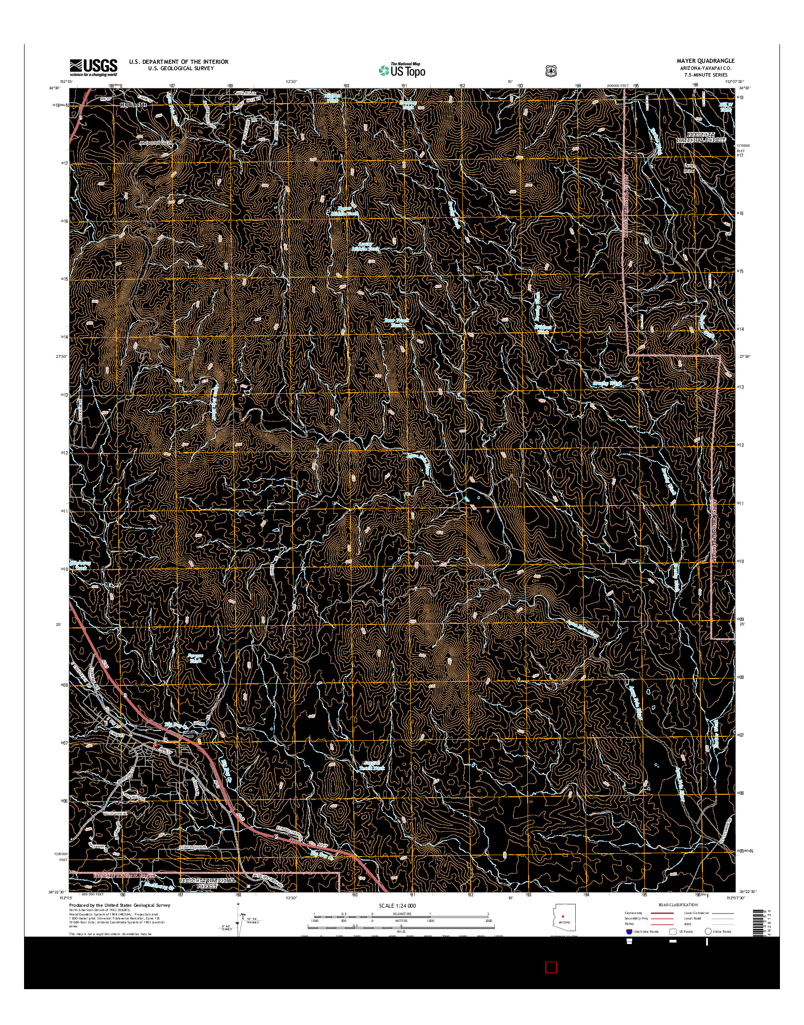 USGS US TOPO 7.5-MINUTE MAP FOR MAYER, AZ 2014