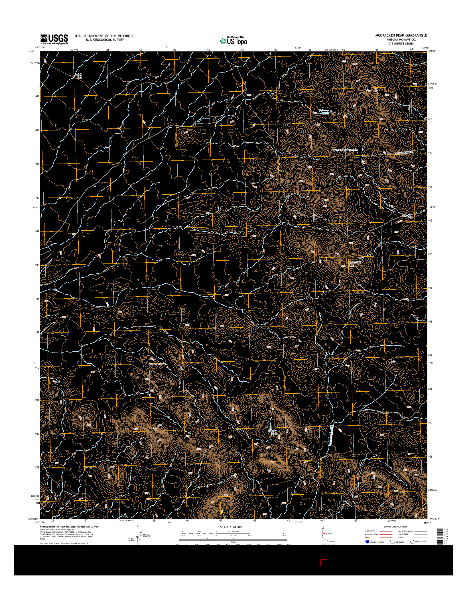 USGS US TOPO 7.5-MINUTE MAP FOR MCCRACKEN PEAK, AZ 2014