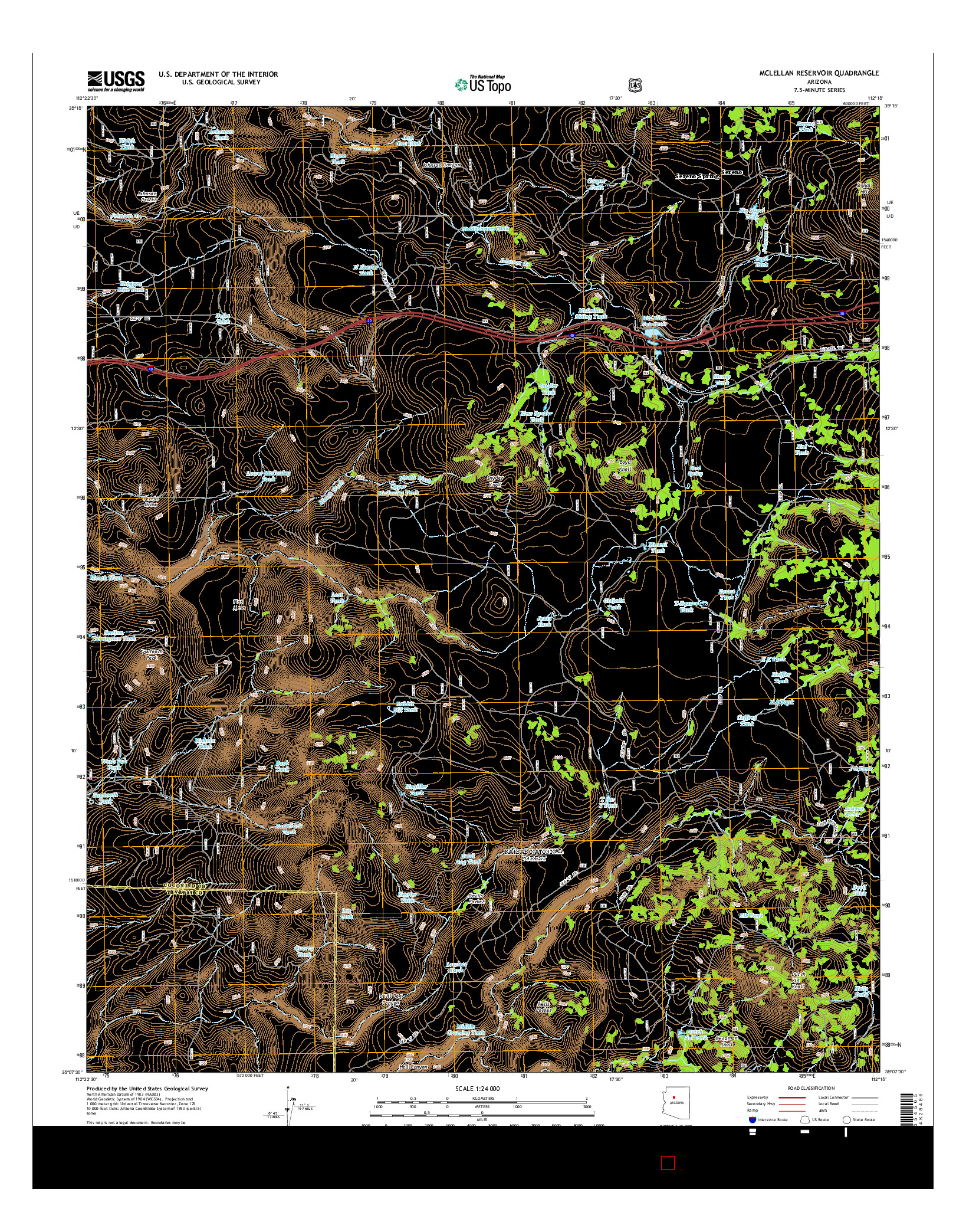 USGS US TOPO 7.5-MINUTE MAP FOR MCLELLAN RESERVOIR, AZ 2014