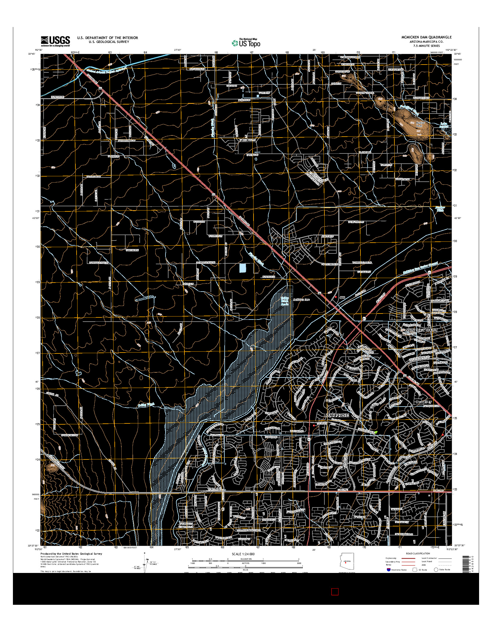 USGS US TOPO 7.5-MINUTE MAP FOR MCMICKEN DAM, AZ 2014