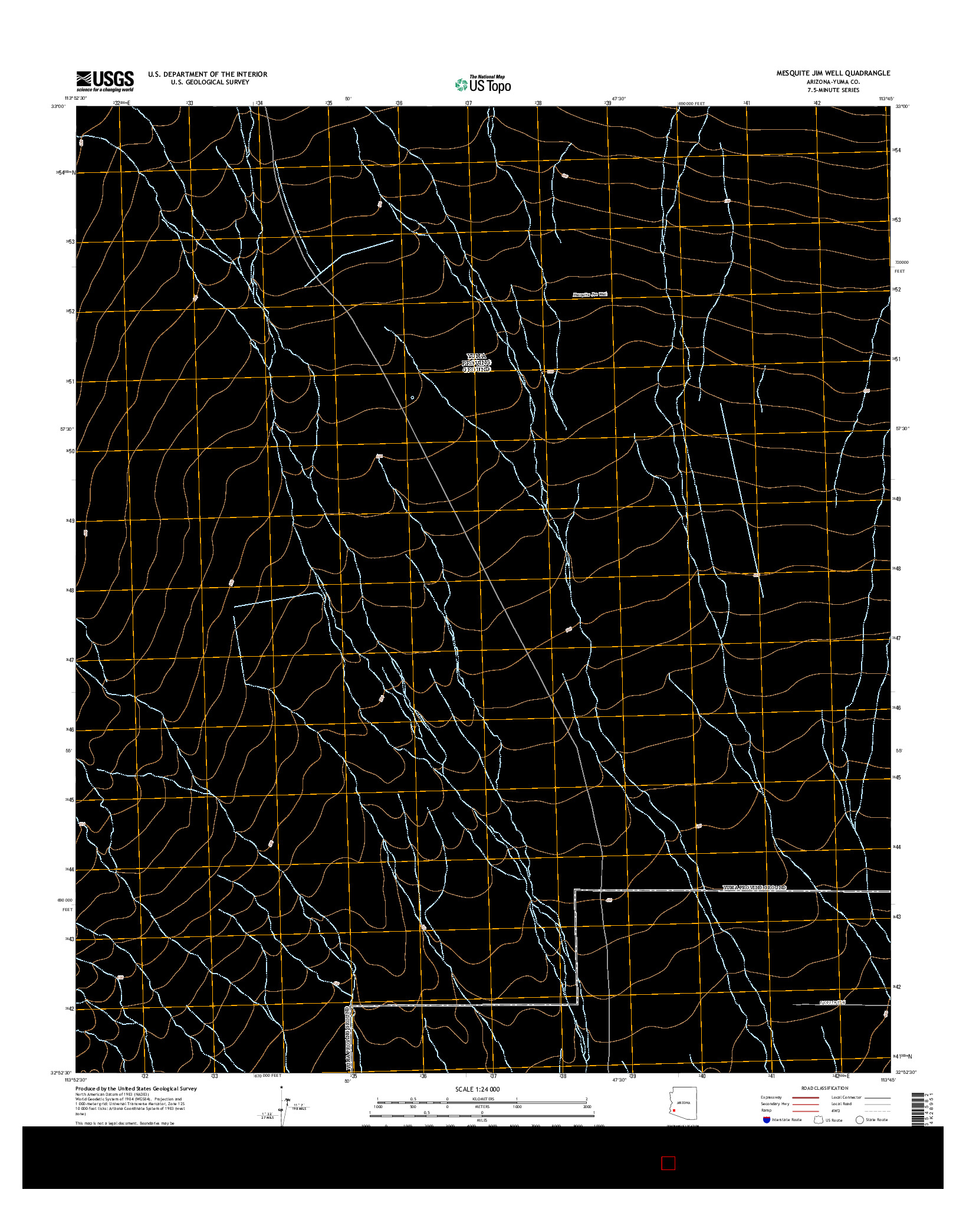 USGS US TOPO 7.5-MINUTE MAP FOR MESQUITE JIM WELL, AZ 2014