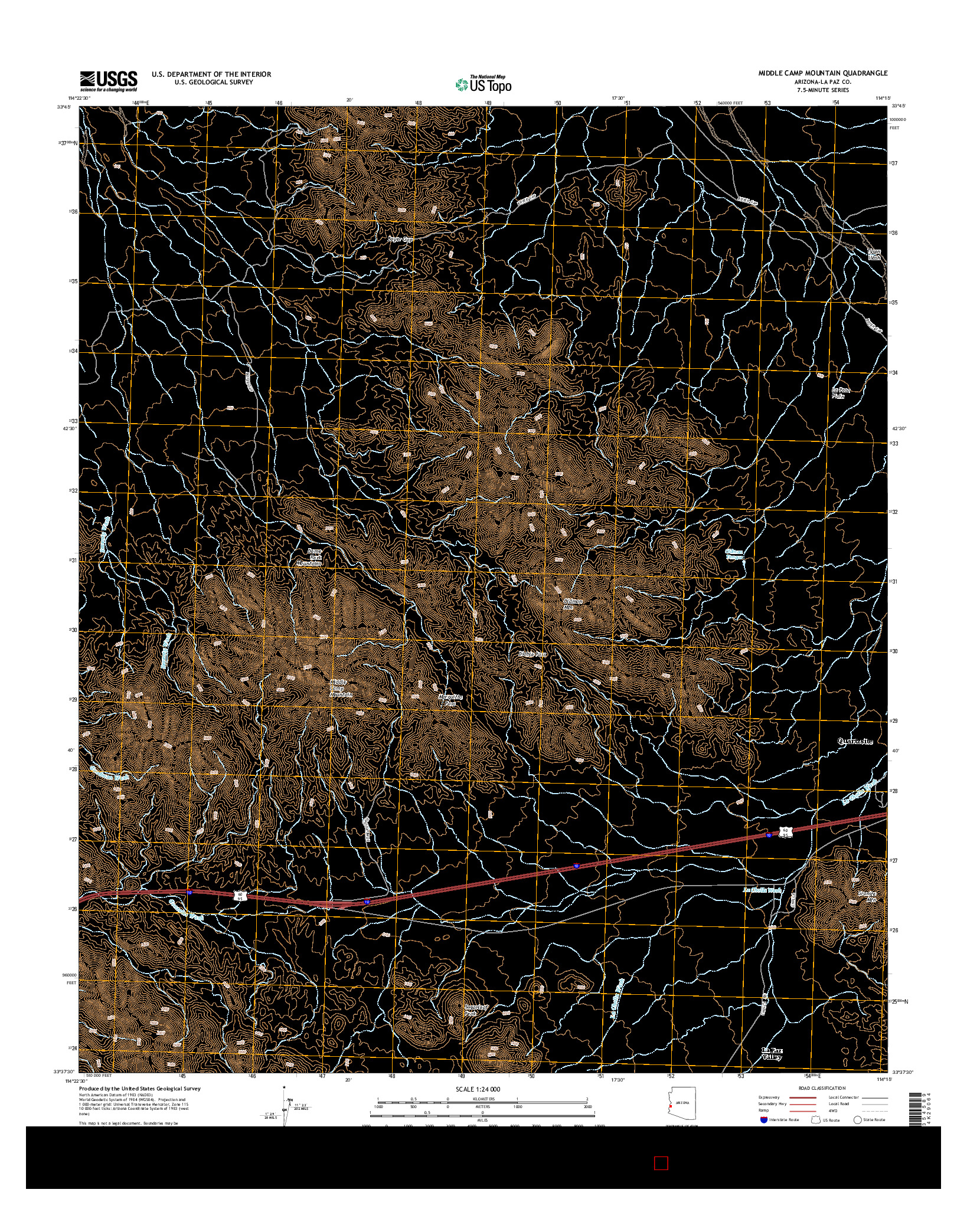 USGS US TOPO 7.5-MINUTE MAP FOR MIDDLE CAMP MOUNTAIN, AZ 2014