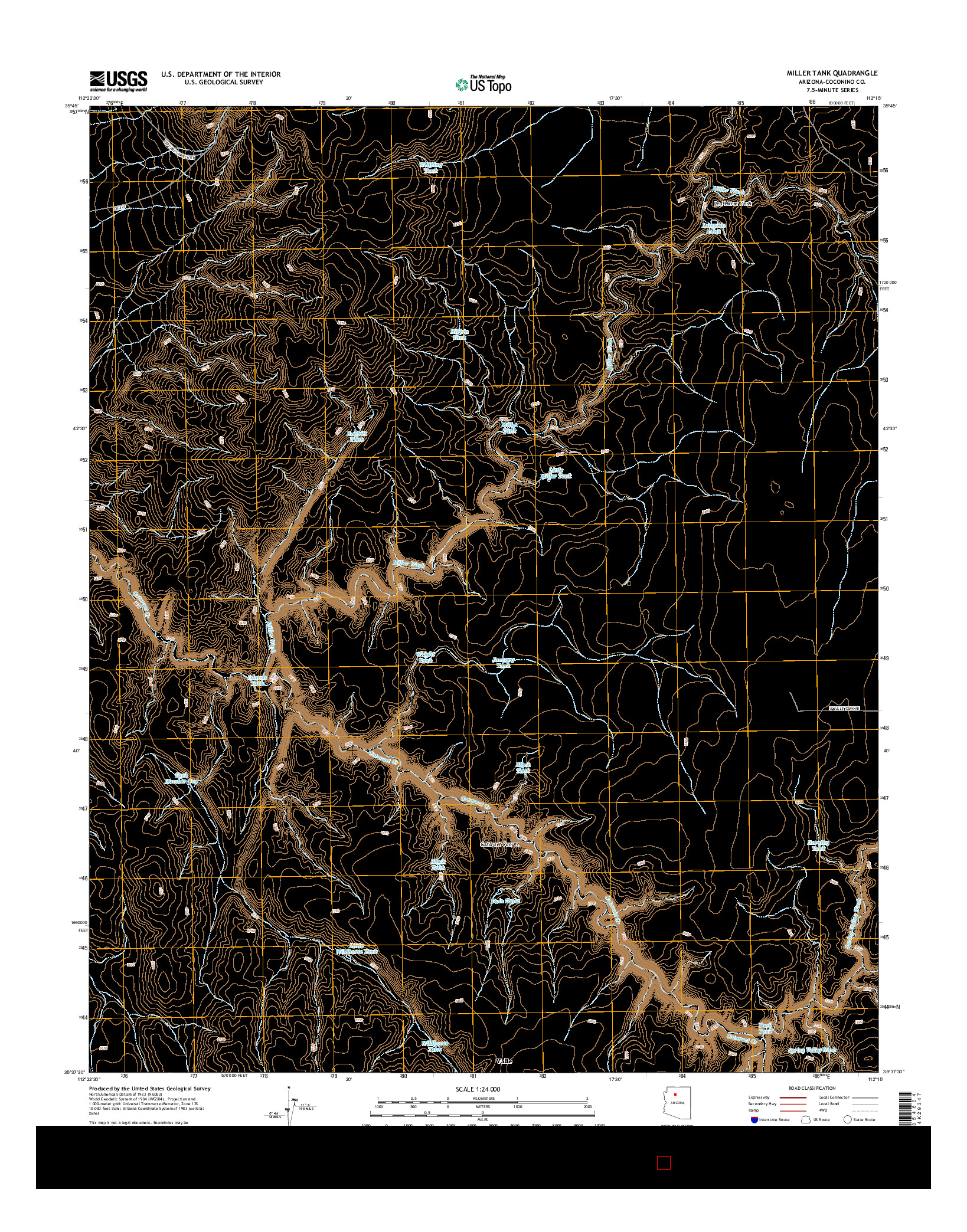 USGS US TOPO 7.5-MINUTE MAP FOR MILLER TANK, AZ 2014