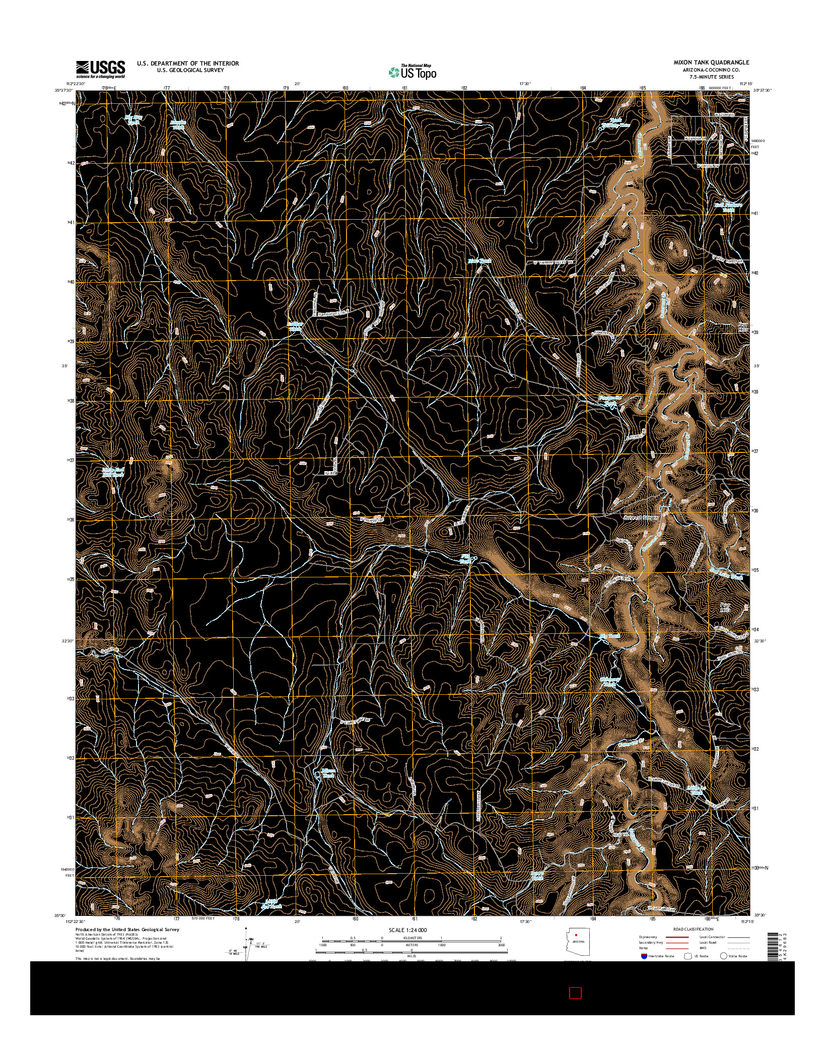 USGS US TOPO 7.5-MINUTE MAP FOR MIXON TANK, AZ 2014