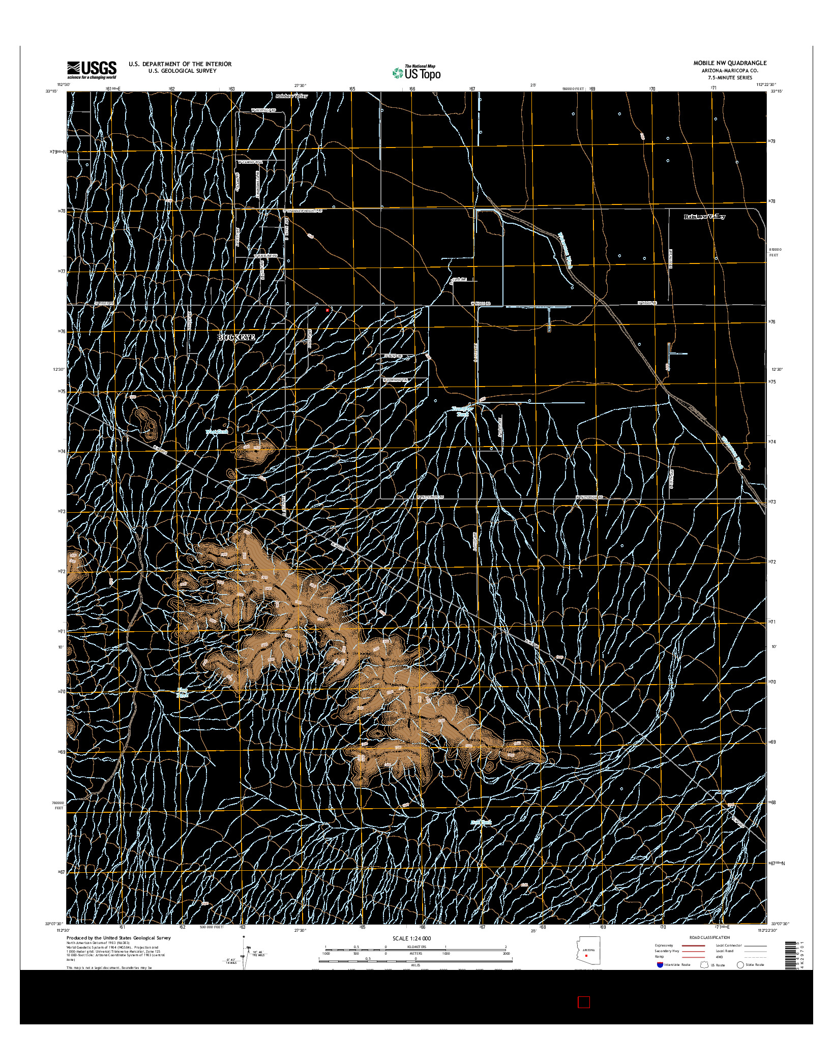 USGS US TOPO 7.5-MINUTE MAP FOR MOBILE NW, AZ 2014