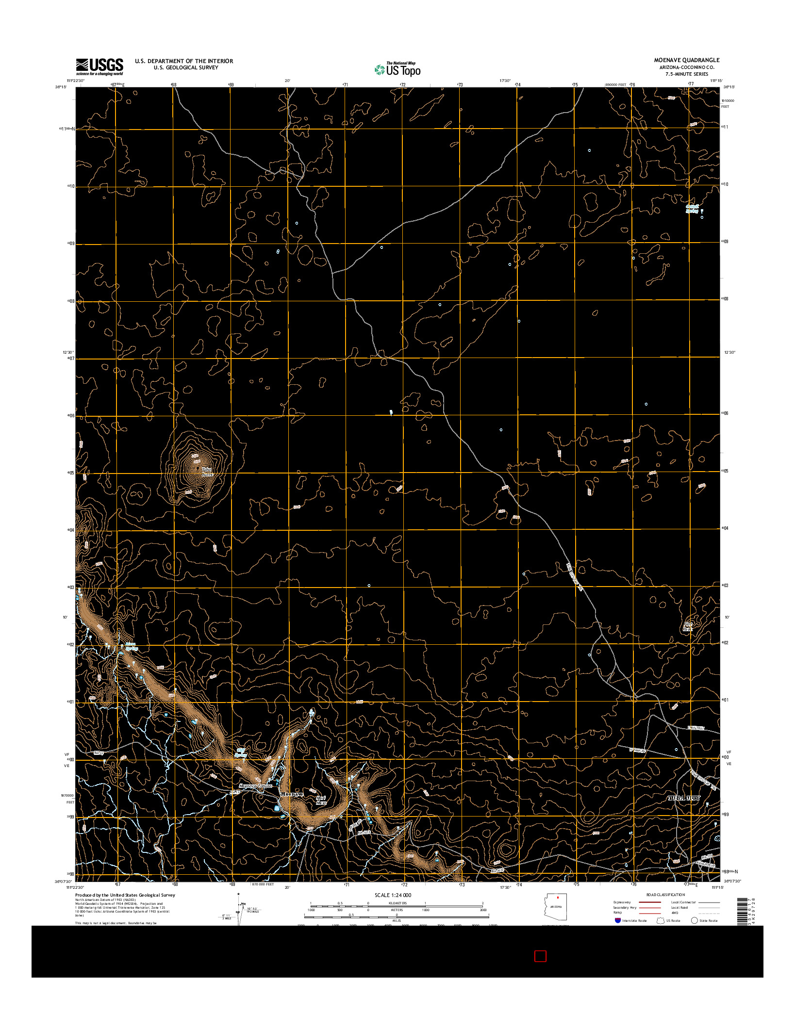USGS US TOPO 7.5-MINUTE MAP FOR MOENAVE, AZ 2014