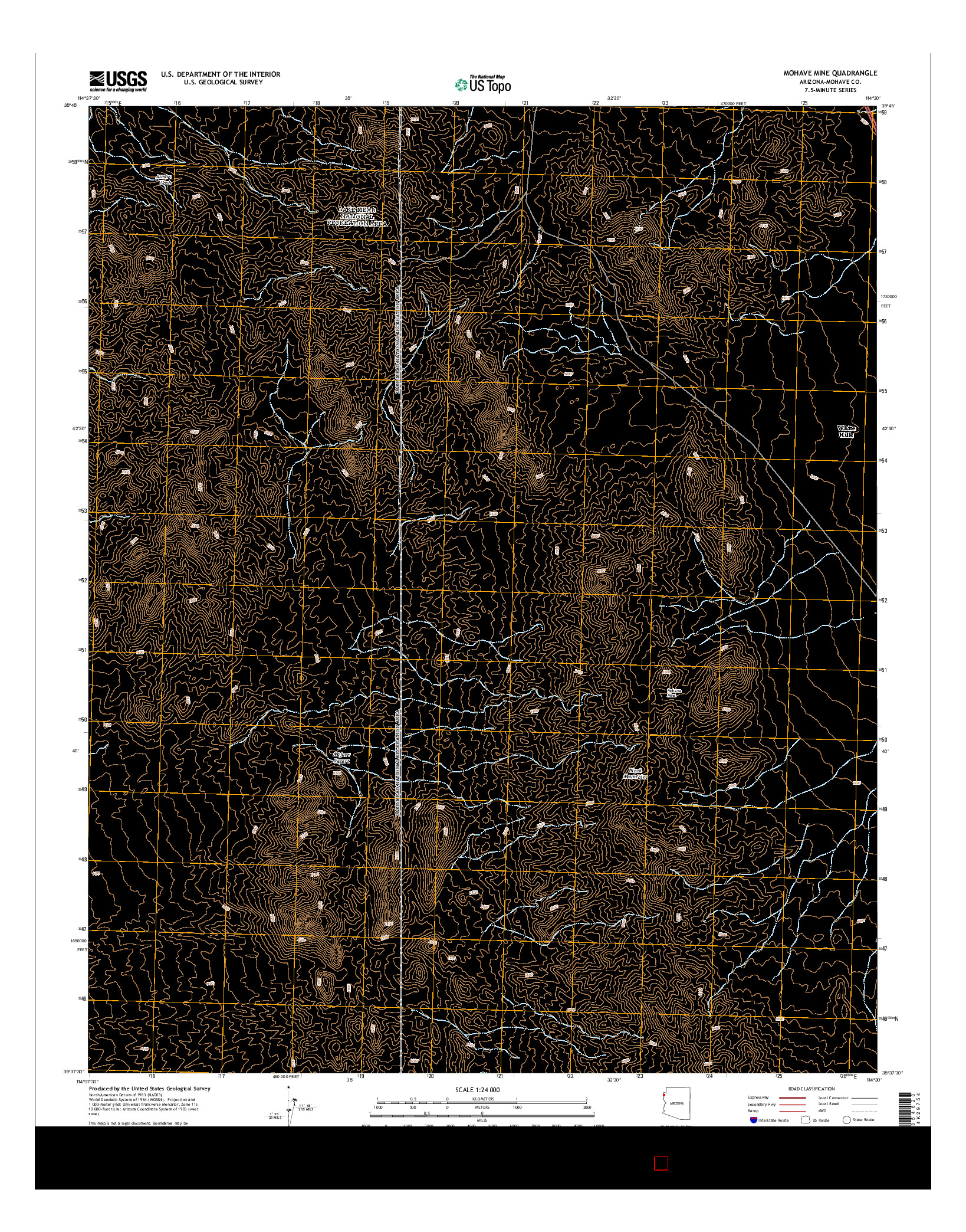 USGS US TOPO 7.5-MINUTE MAP FOR MOHAVE MINE, AZ 2014