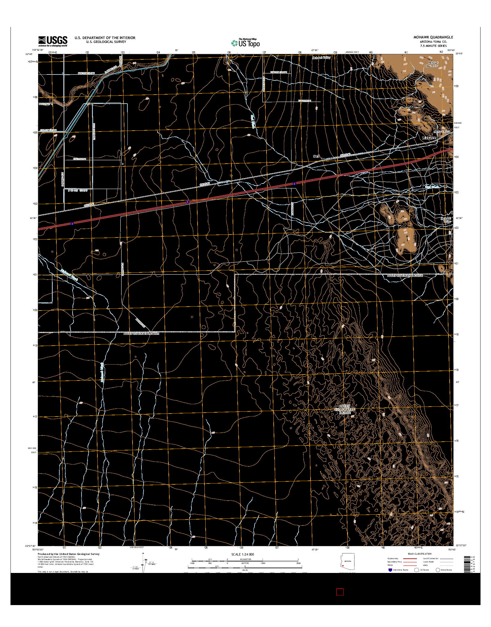 USGS US TOPO 7.5-MINUTE MAP FOR MOHAWK, AZ 2014