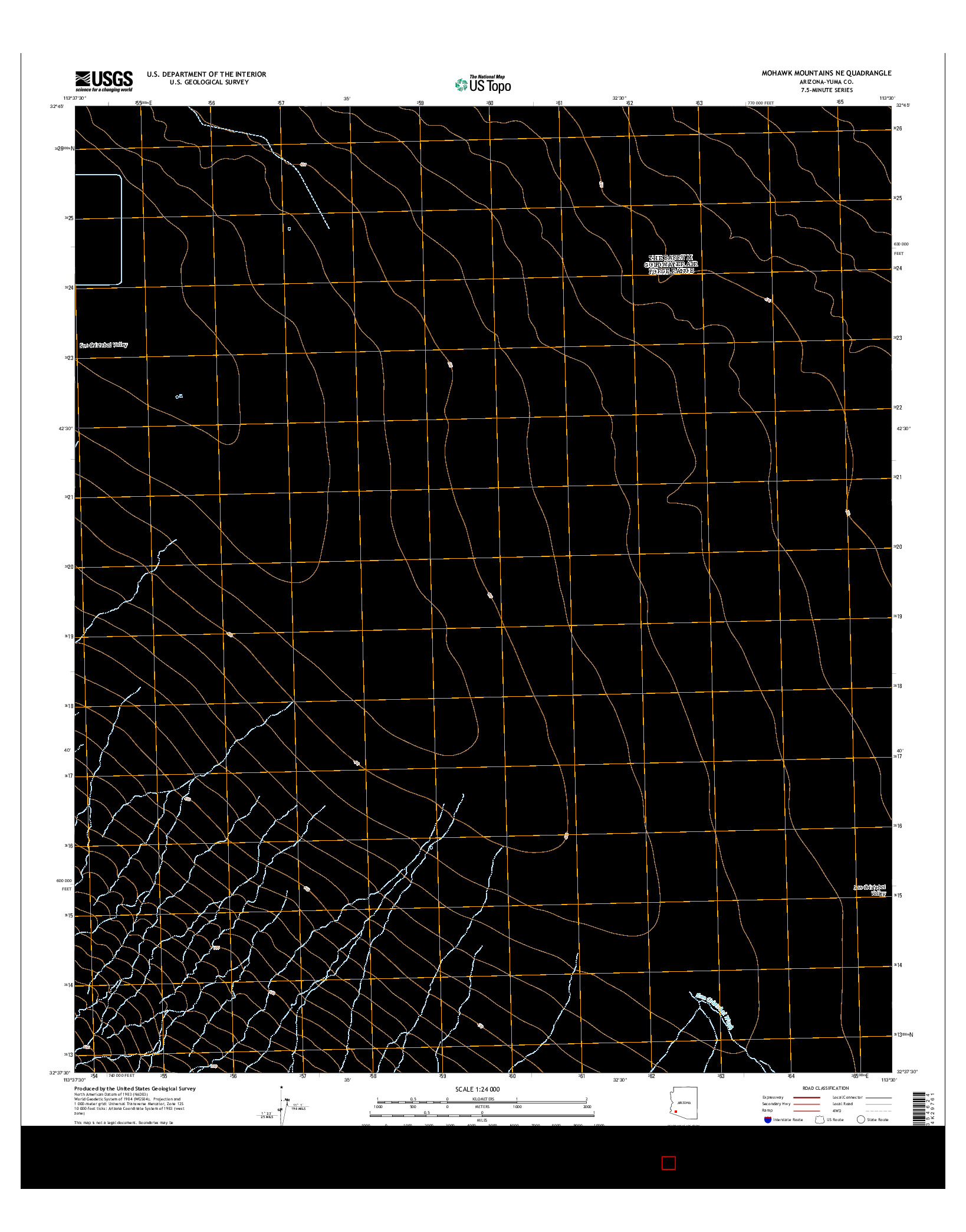 USGS US TOPO 7.5-MINUTE MAP FOR MOHAWK MOUNTAINS NE, AZ 2014