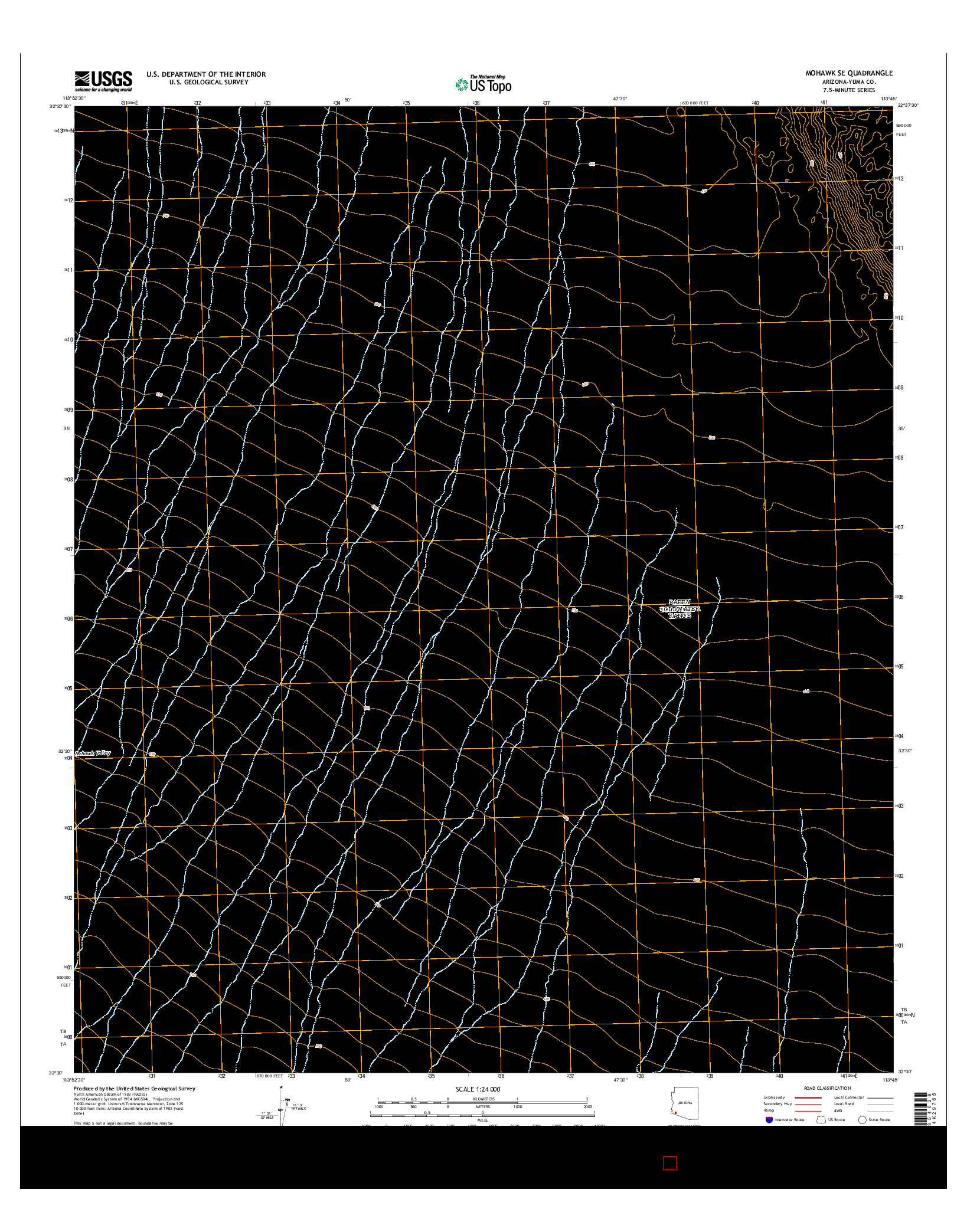 USGS US TOPO 7.5-MINUTE MAP FOR MOHAWK SE, AZ 2014