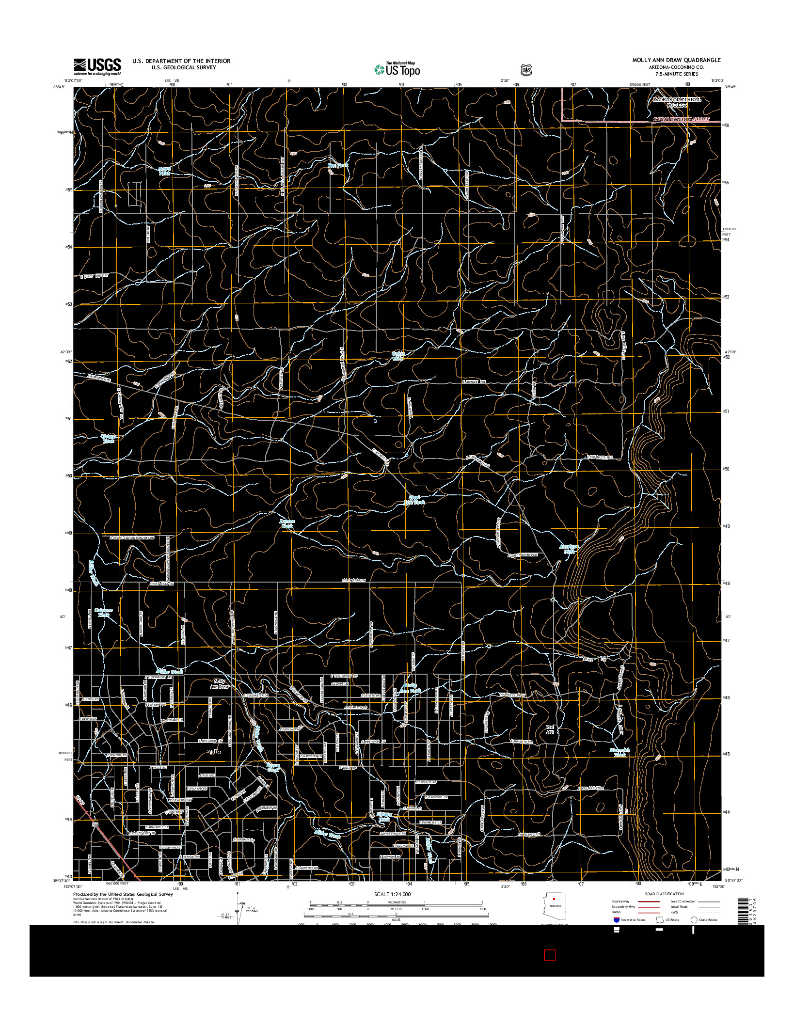 USGS US TOPO 7.5-MINUTE MAP FOR MOLLY ANN DRAW, AZ 2014