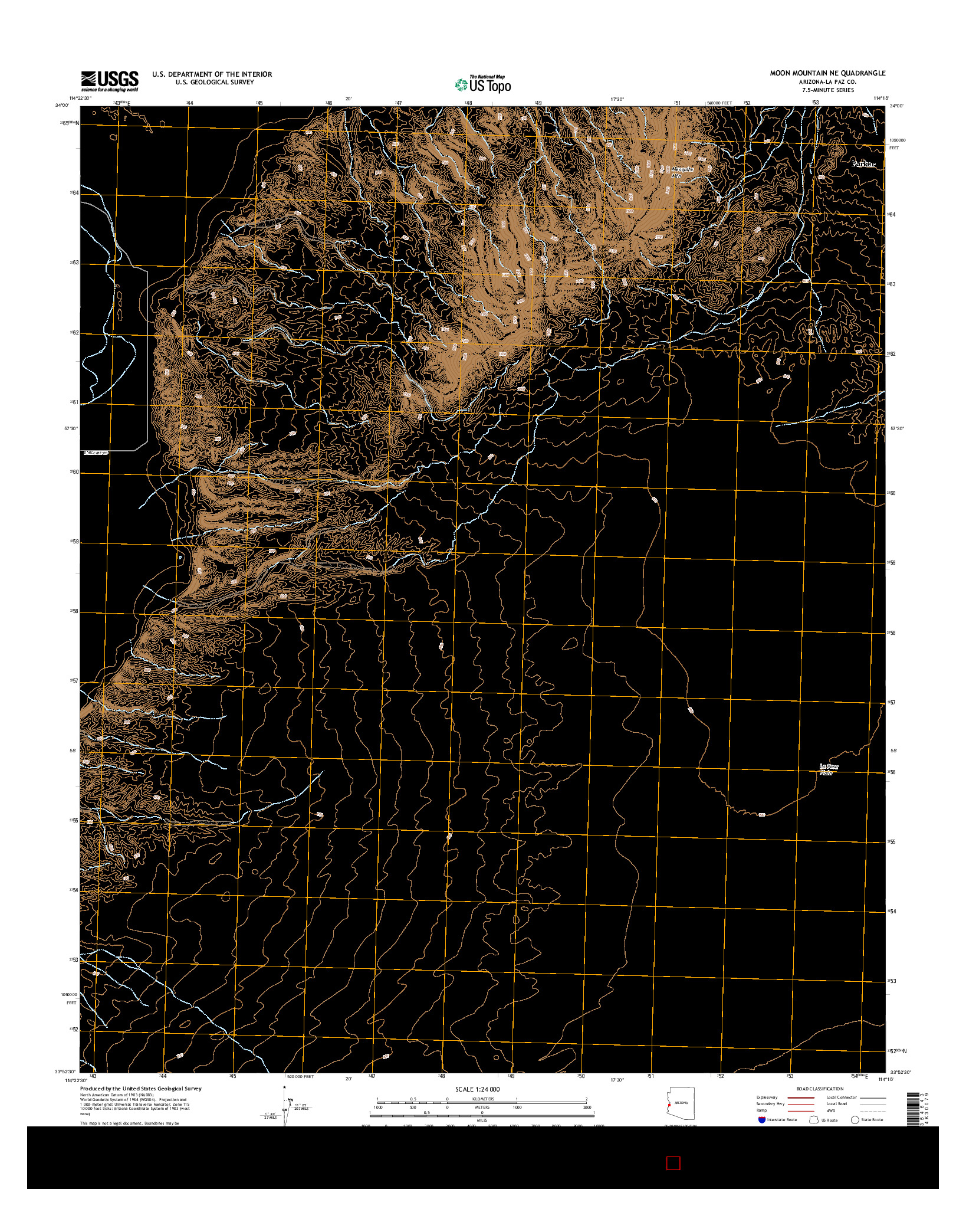 USGS US TOPO 7.5-MINUTE MAP FOR MOON MOUNTAIN NE, AZ 2014