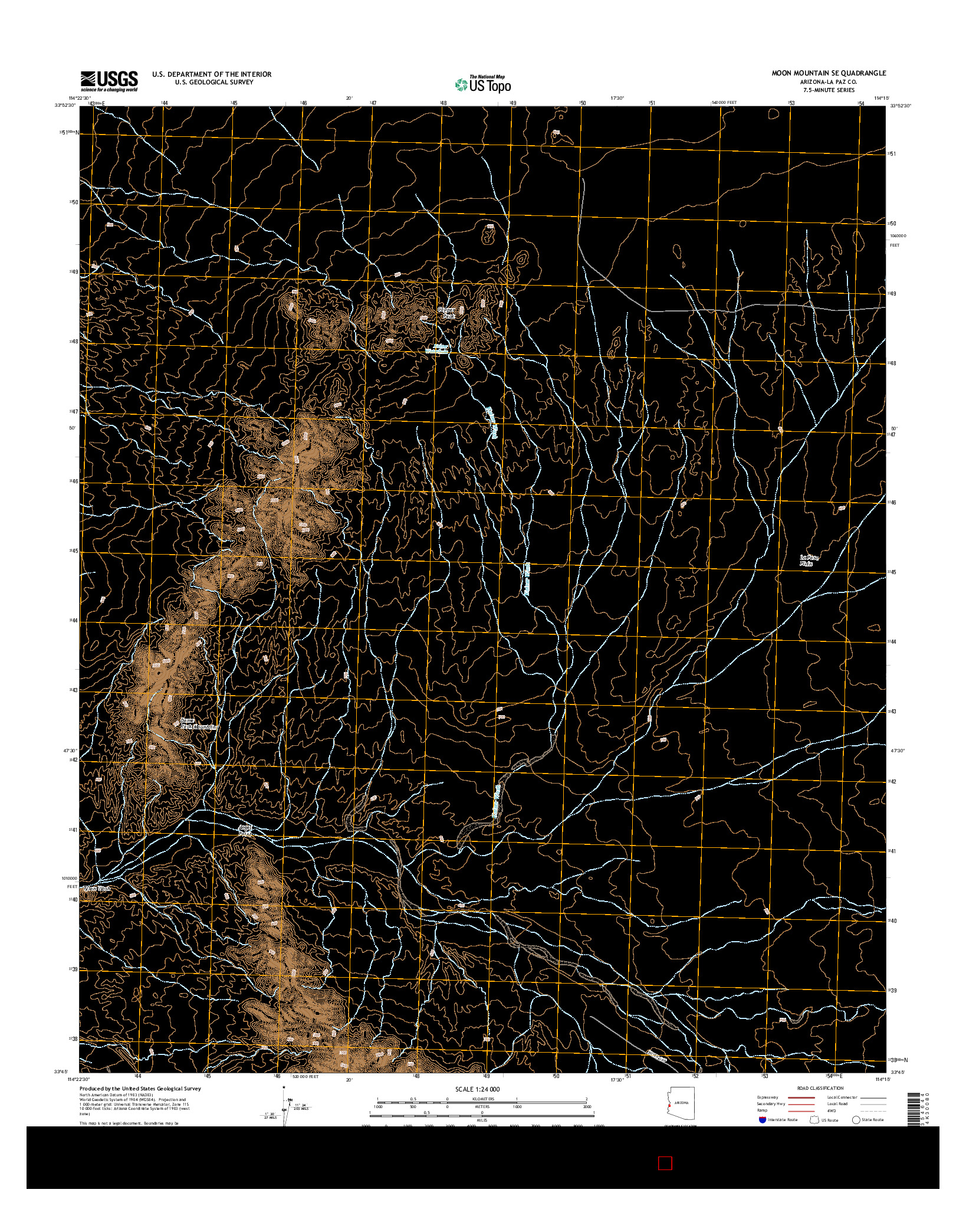USGS US TOPO 7.5-MINUTE MAP FOR MOON MOUNTAIN SE, AZ 2014