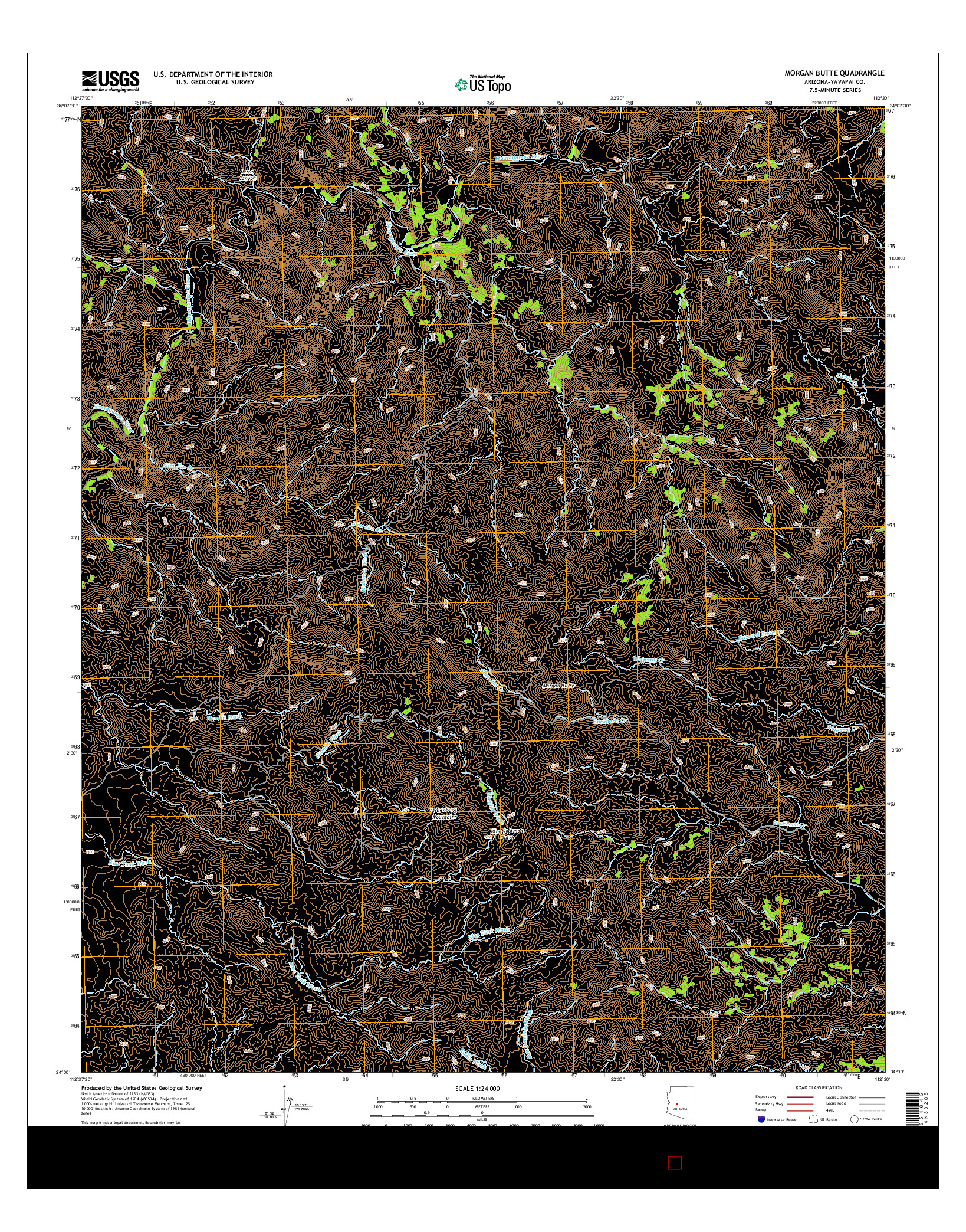 USGS US TOPO 7.5-MINUTE MAP FOR MORGAN BUTTE, AZ 2014