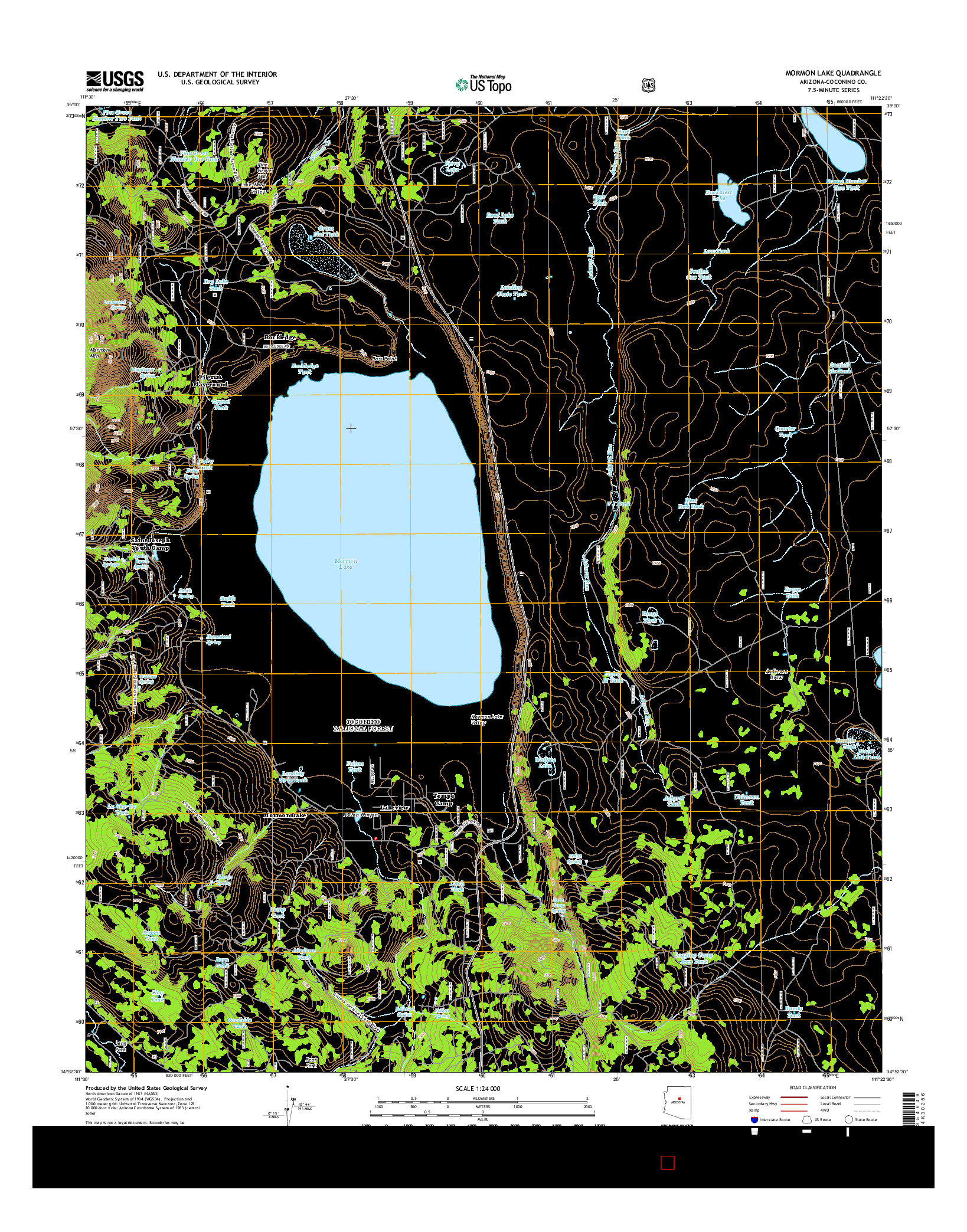 USGS US TOPO 7.5-MINUTE MAP FOR MORMON LAKE, AZ 2014