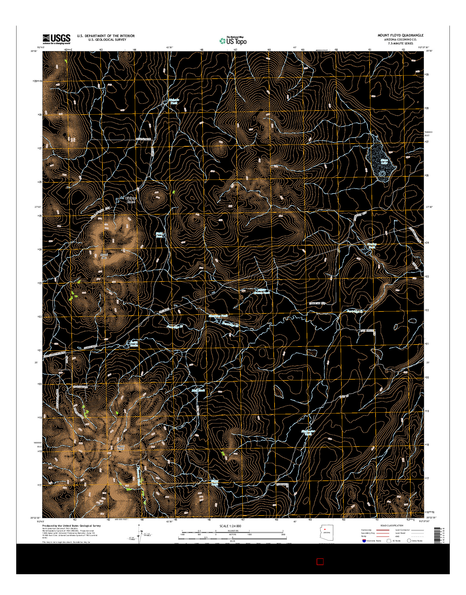 USGS US TOPO 7.5-MINUTE MAP FOR MOUNT FLOYD, AZ 2014