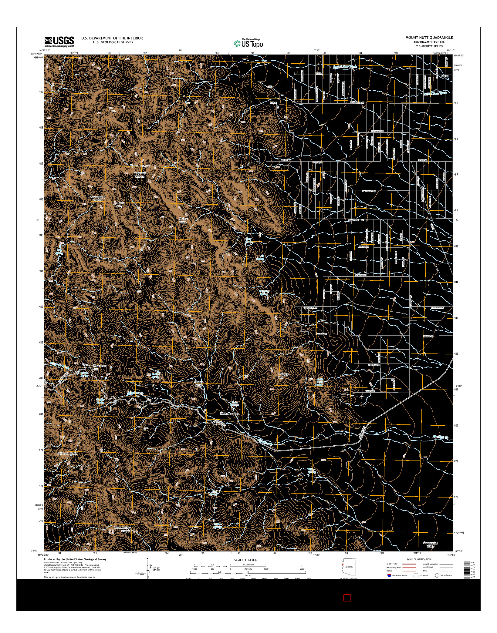 USGS US TOPO 7.5-MINUTE MAP FOR MOUNT NUTT, AZ 2014