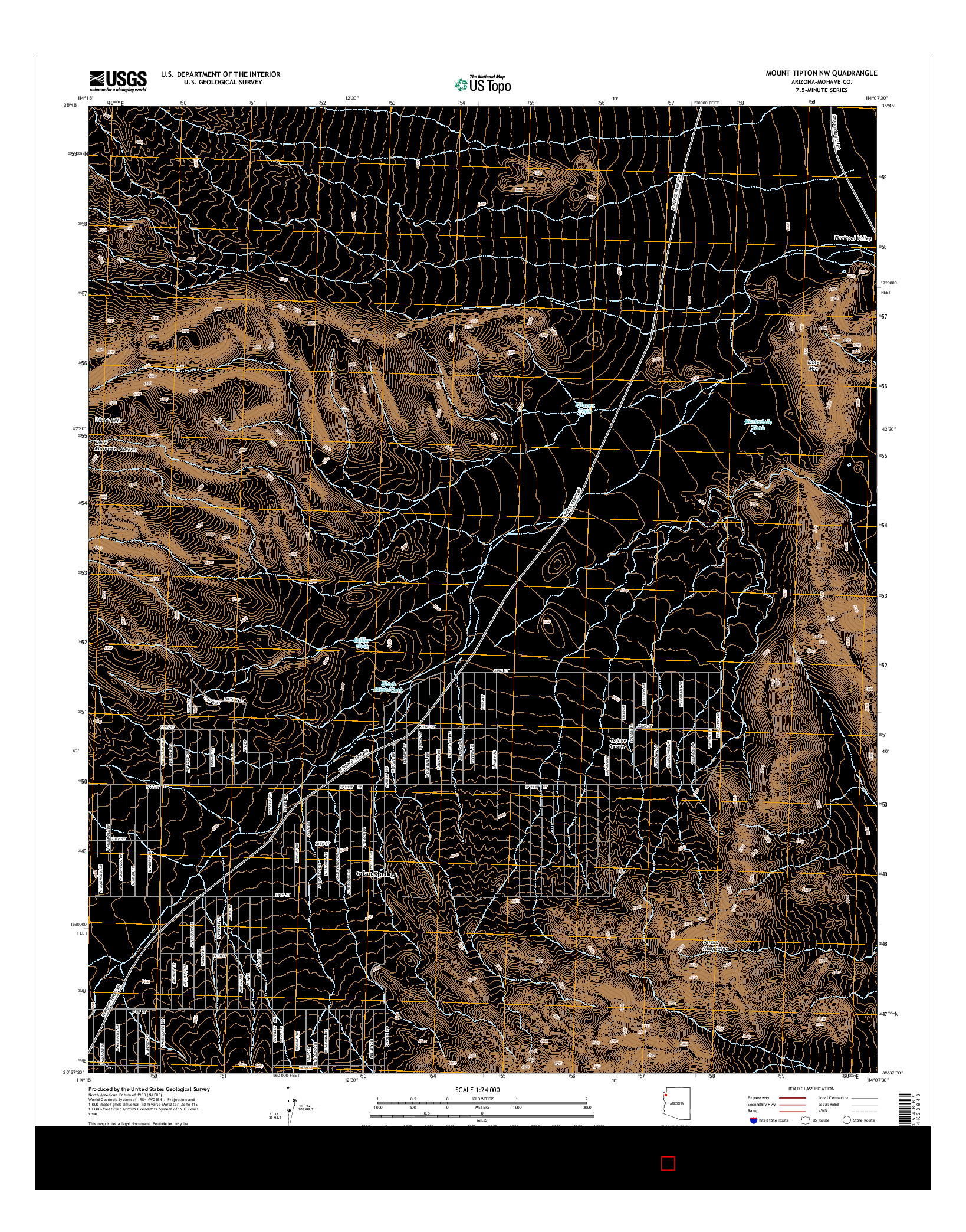 USGS US TOPO 7.5-MINUTE MAP FOR MOUNT TIPTON NW, AZ 2014