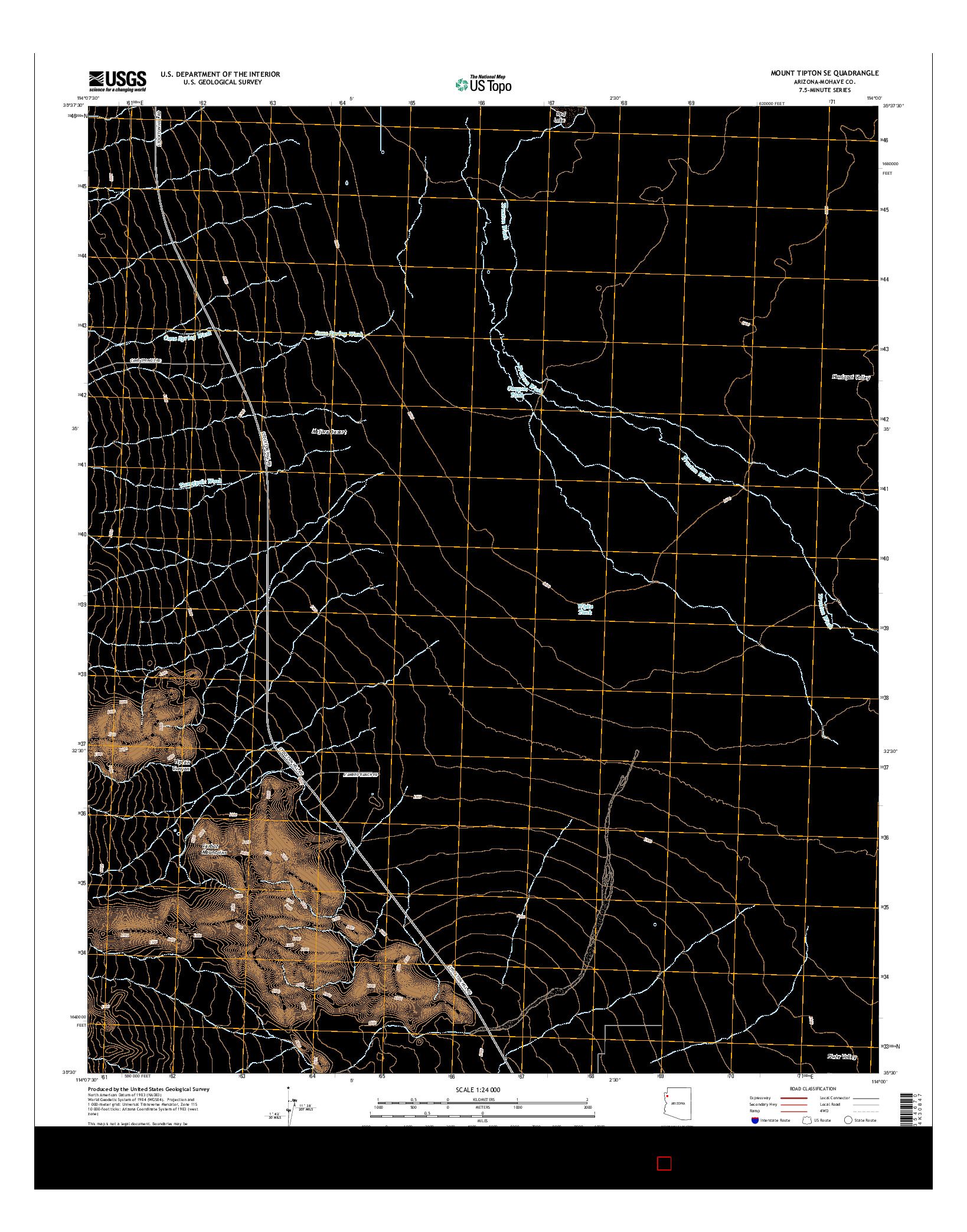 USGS US TOPO 7.5-MINUTE MAP FOR MOUNT TIPTON SE, AZ 2014