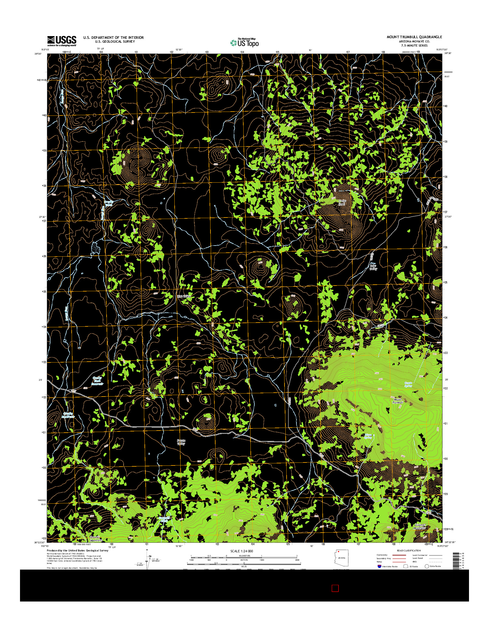 USGS US TOPO 7.5-MINUTE MAP FOR MOUNT TRUMBULL, AZ 2014