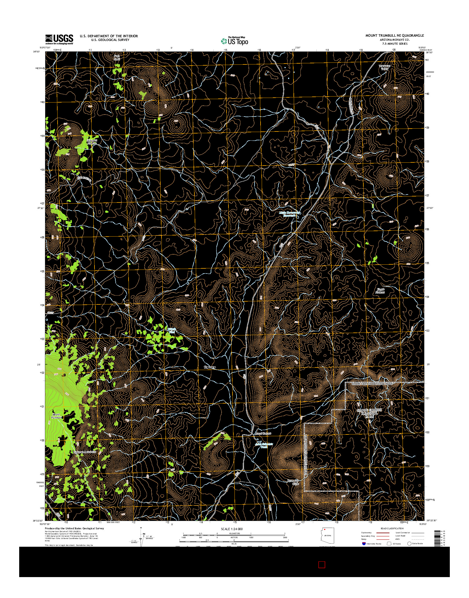 USGS US TOPO 7.5-MINUTE MAP FOR MOUNT TRUMBULL NE, AZ 2014