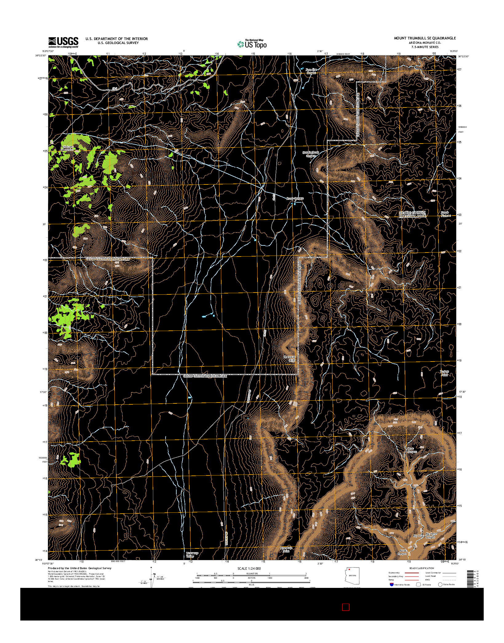 USGS US TOPO 7.5-MINUTE MAP FOR MOUNT TRUMBULL SE, AZ 2014