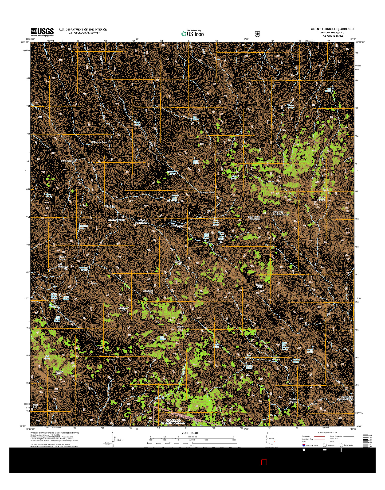 USGS US TOPO 7.5-MINUTE MAP FOR MOUNT TURNBULL, AZ 2014