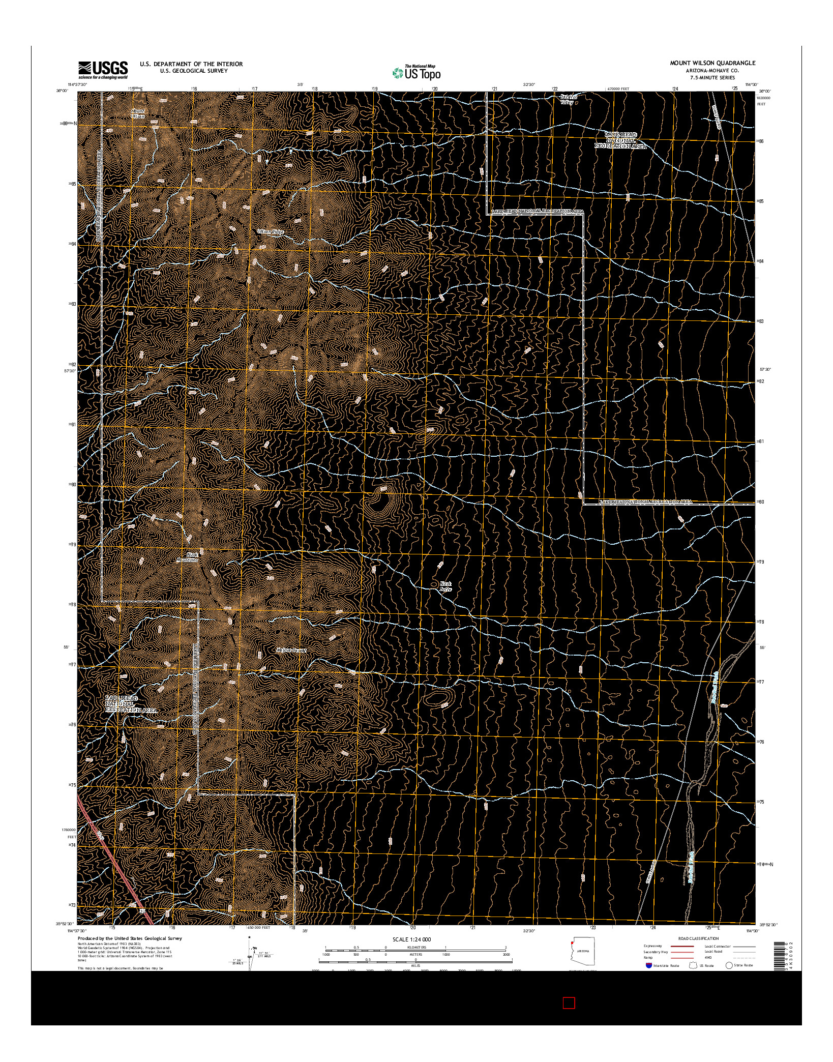 USGS US TOPO 7.5-MINUTE MAP FOR MOUNT WILSON, AZ 2014