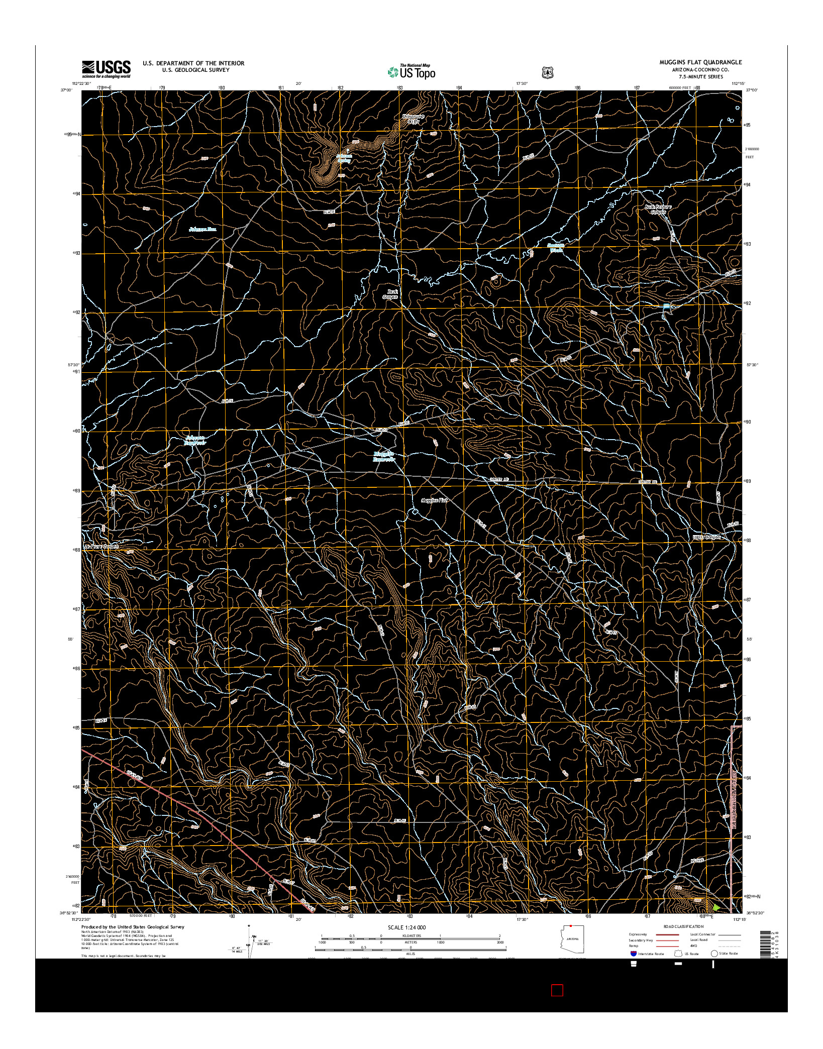 USGS US TOPO 7.5-MINUTE MAP FOR MUGGINS FLAT, AZ 2014