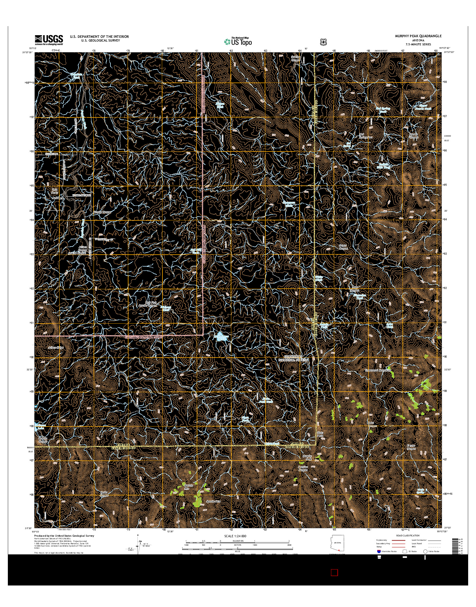 USGS US TOPO 7.5-MINUTE MAP FOR MURPHY PEAK, AZ 2014