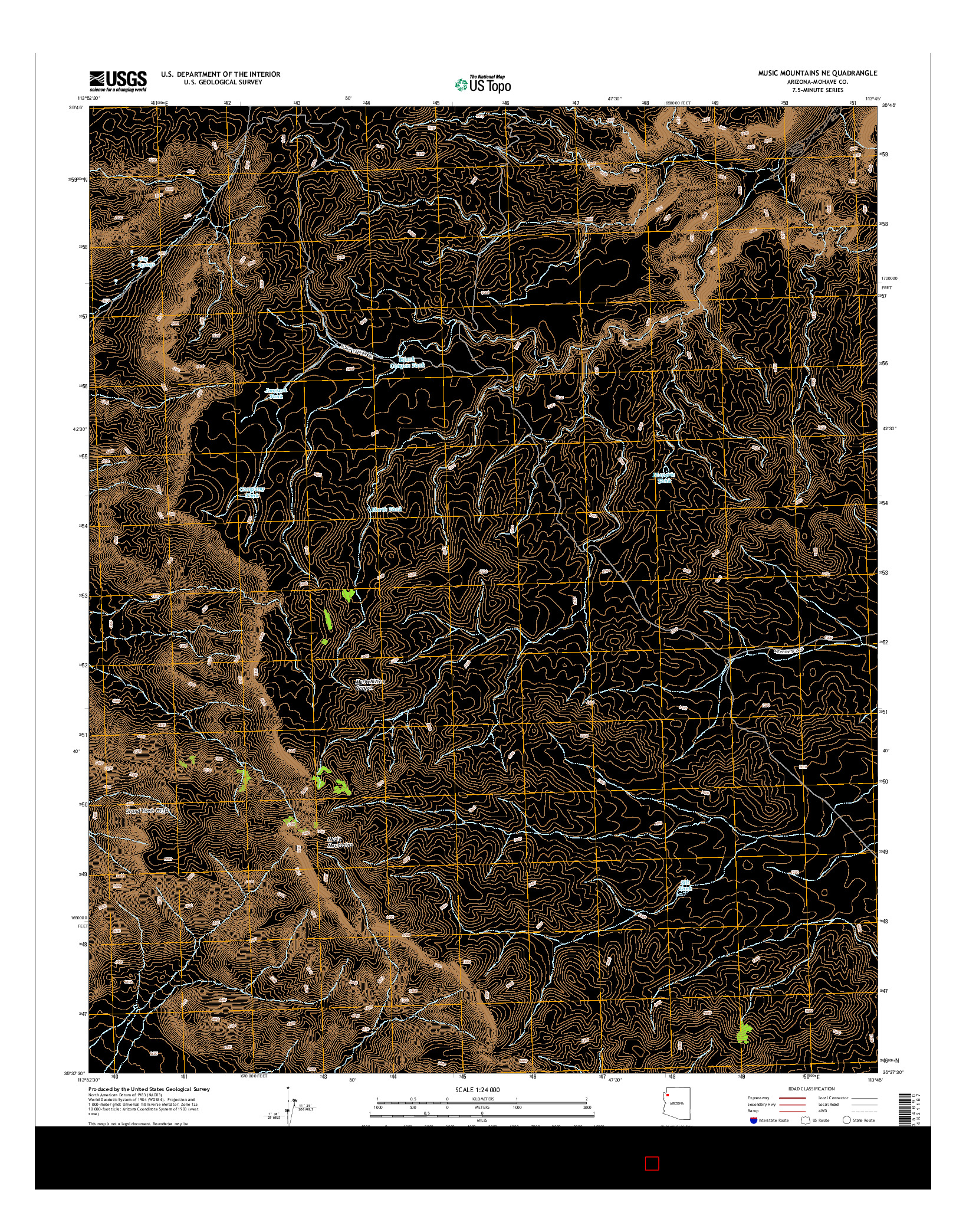 USGS US TOPO 7.5-MINUTE MAP FOR MUSIC MOUNTAINS NE, AZ 2014