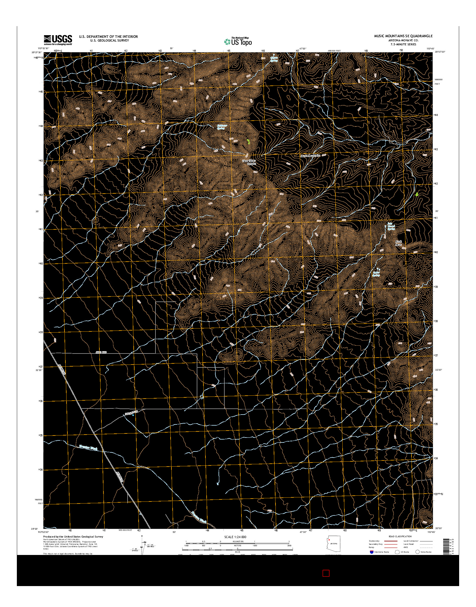 USGS US TOPO 7.5-MINUTE MAP FOR MUSIC MOUNTAINS SE, AZ 2014