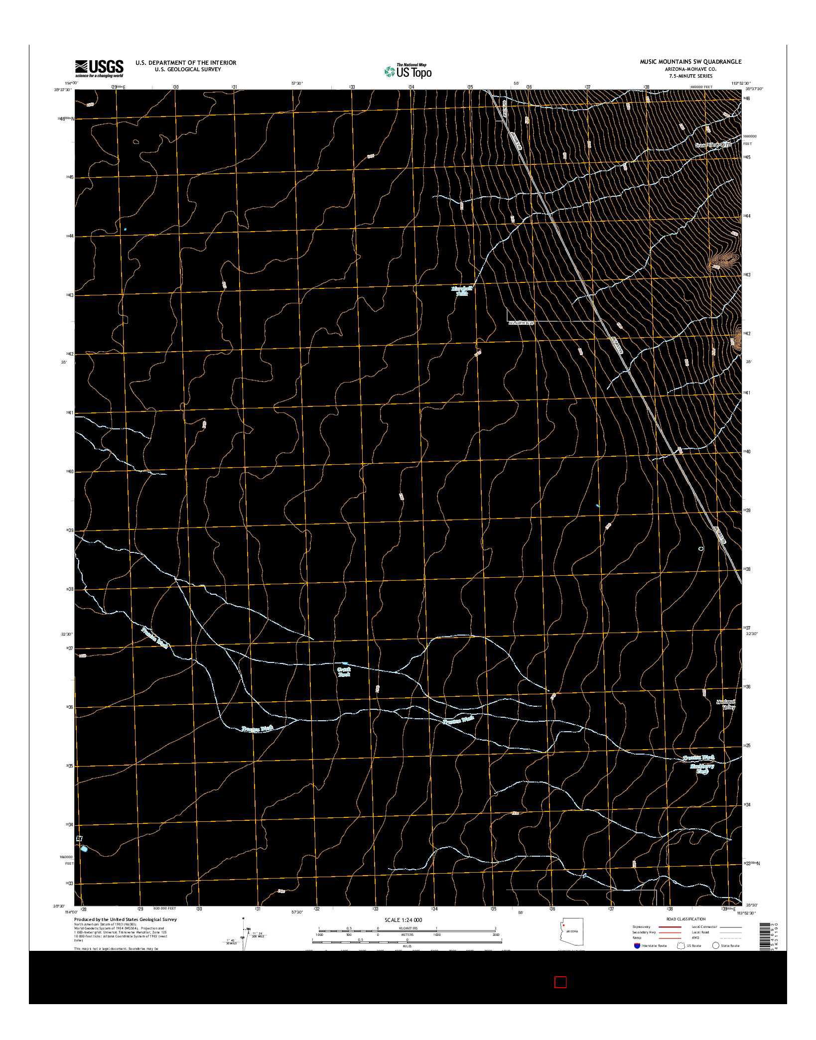 USGS US TOPO 7.5-MINUTE MAP FOR MUSIC MOUNTAINS SW, AZ 2014