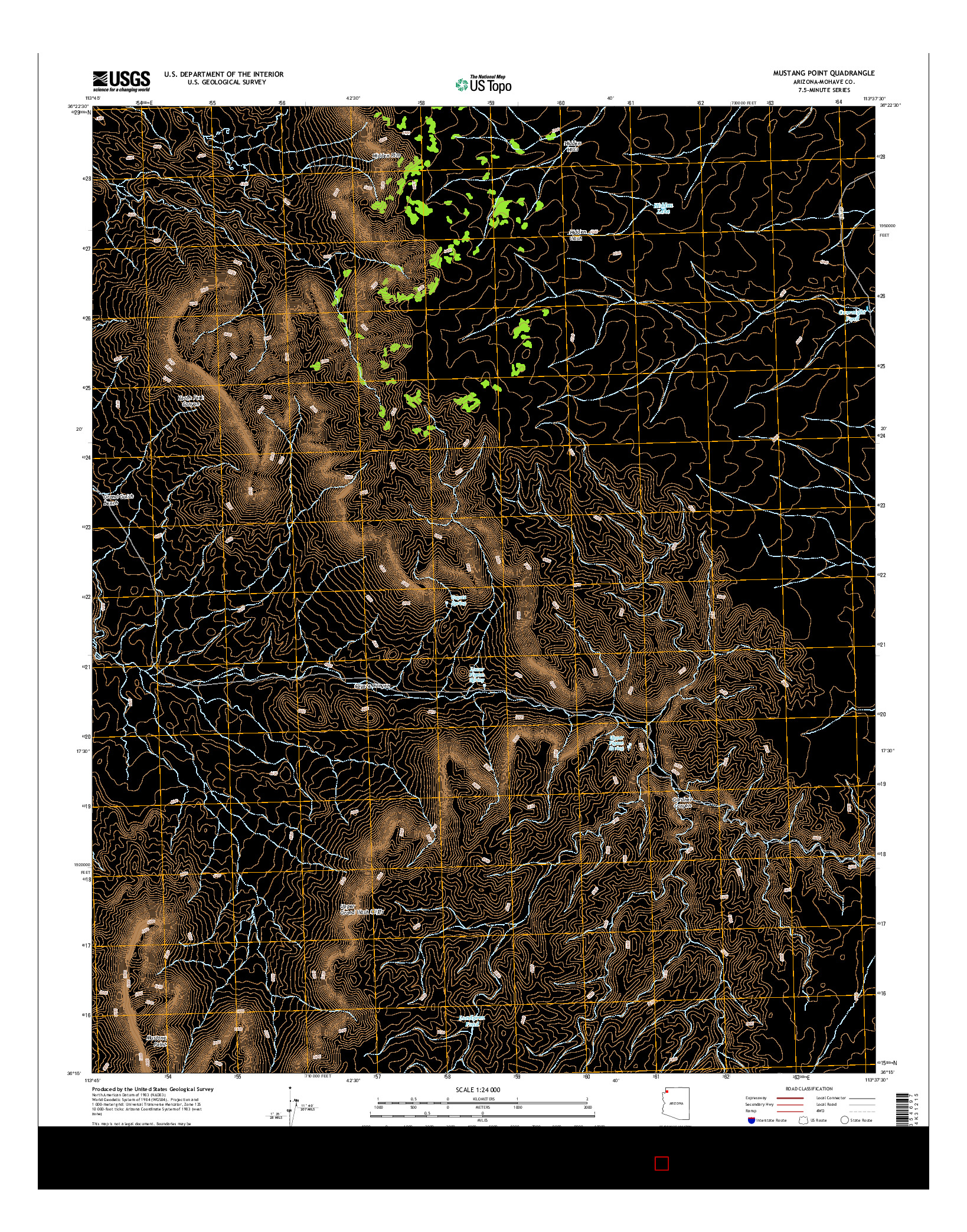 USGS US TOPO 7.5-MINUTE MAP FOR MUSTANG POINT, AZ 2014