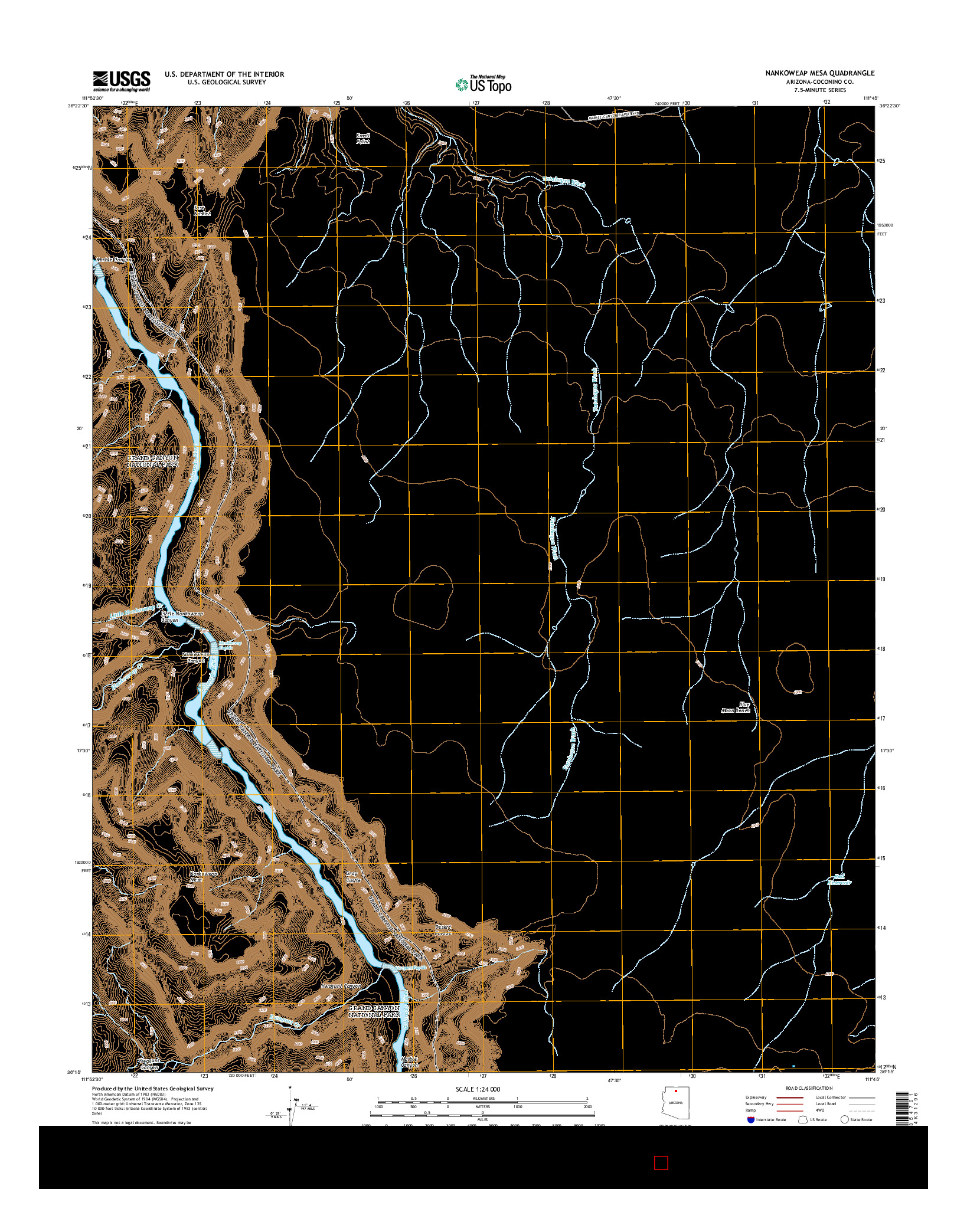 USGS US TOPO 7.5-MINUTE MAP FOR NANKOWEAP MESA, AZ 2014