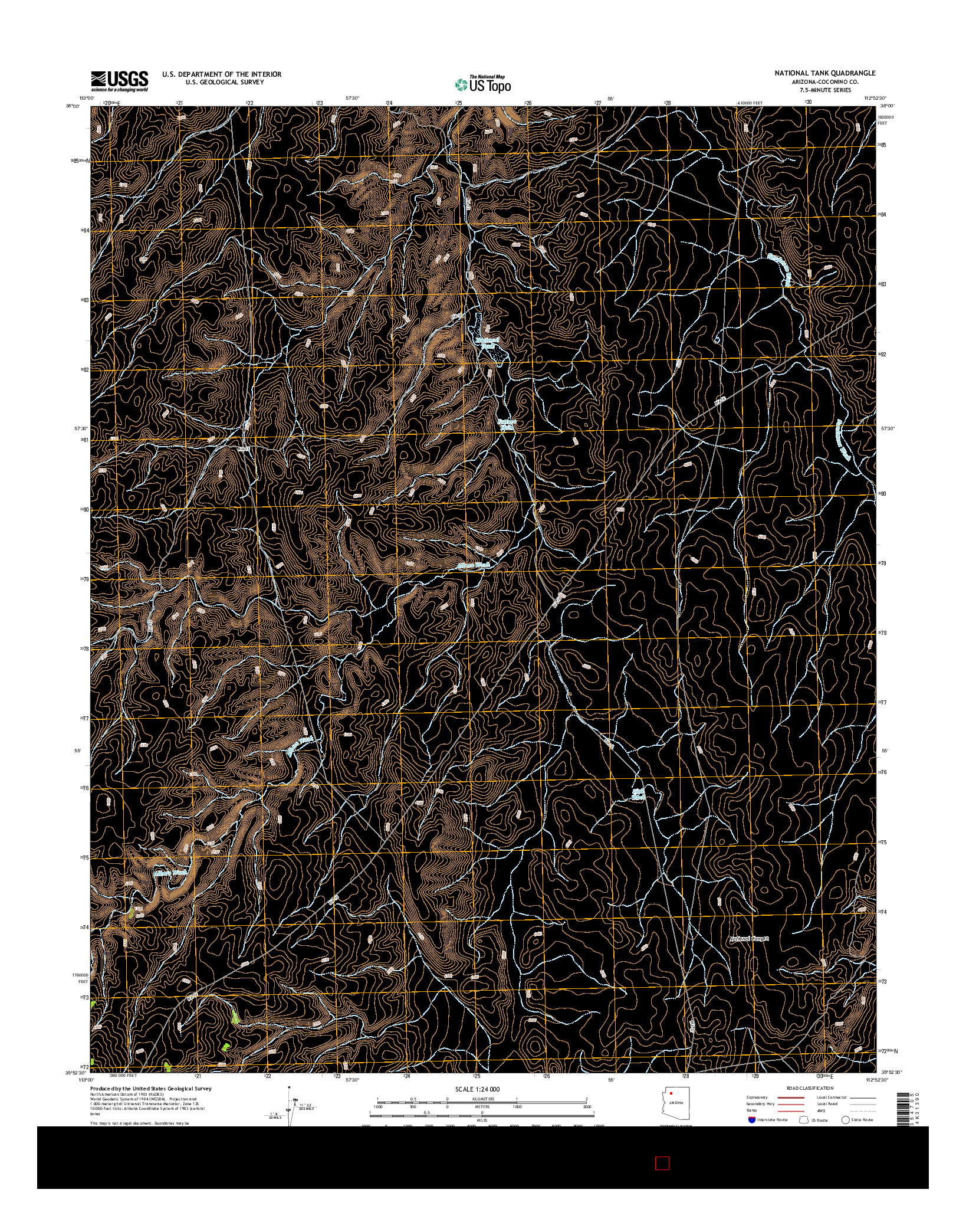 USGS US TOPO 7.5-MINUTE MAP FOR NATIONAL TANK, AZ 2014