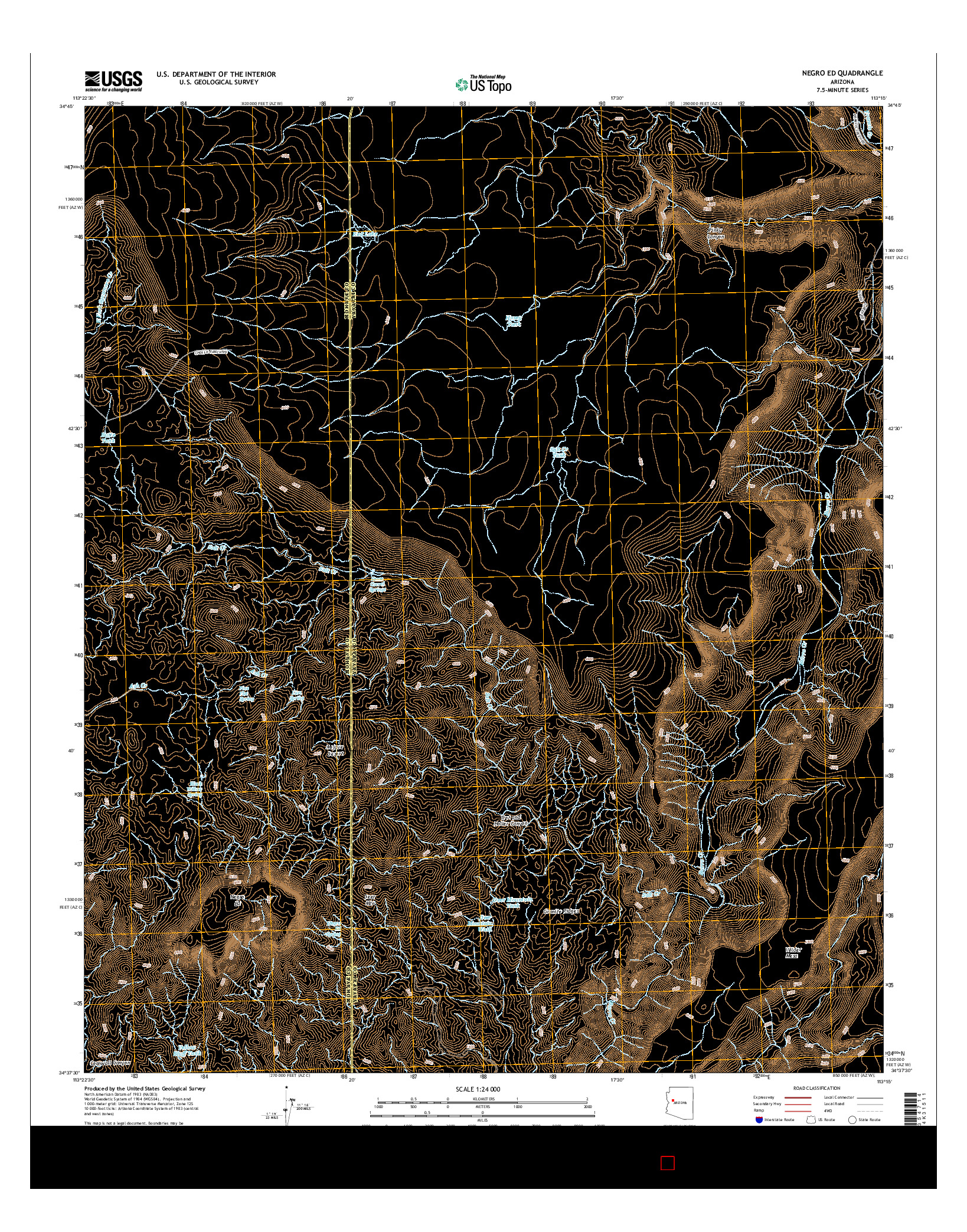 USGS US TOPO 7.5-MINUTE MAP FOR NEGRO ED, AZ 2014