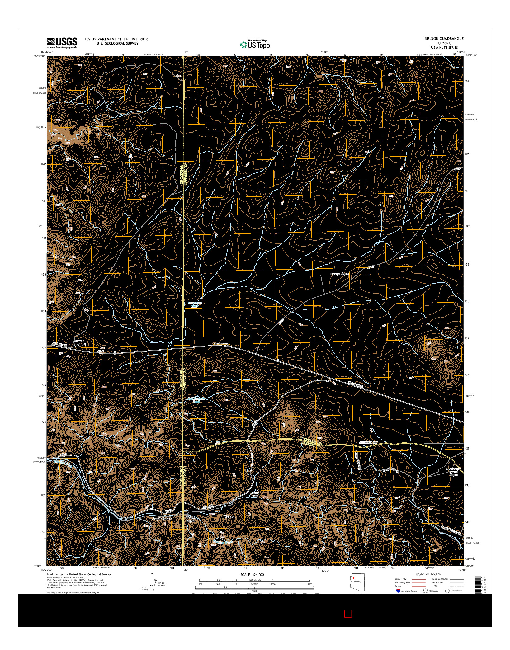 USGS US TOPO 7.5-MINUTE MAP FOR NELSON, AZ 2014