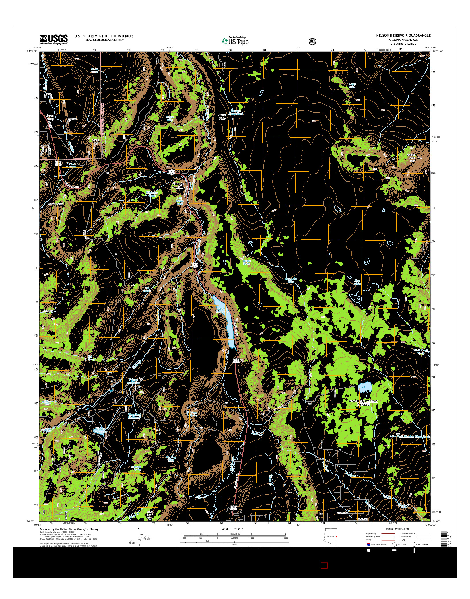 USGS US TOPO 7.5-MINUTE MAP FOR NELSON RESERVOIR, AZ 2014