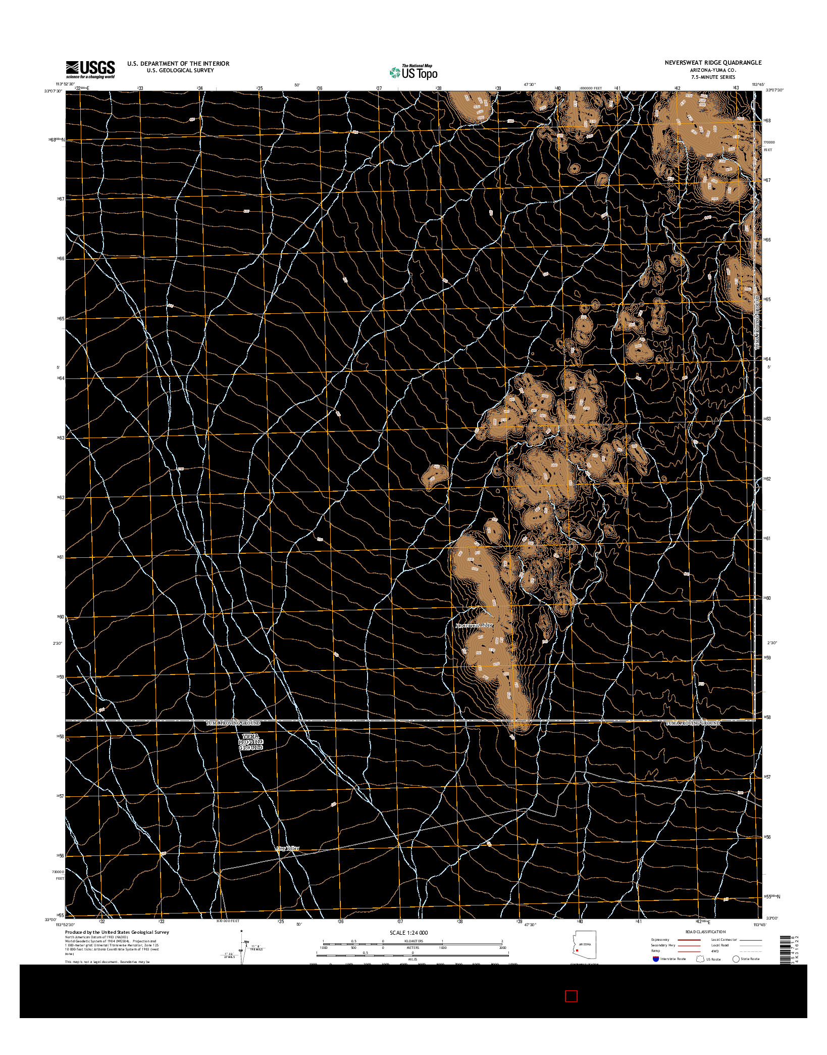 USGS US TOPO 7.5-MINUTE MAP FOR NEVERSWEAT RIDGE, AZ 2014