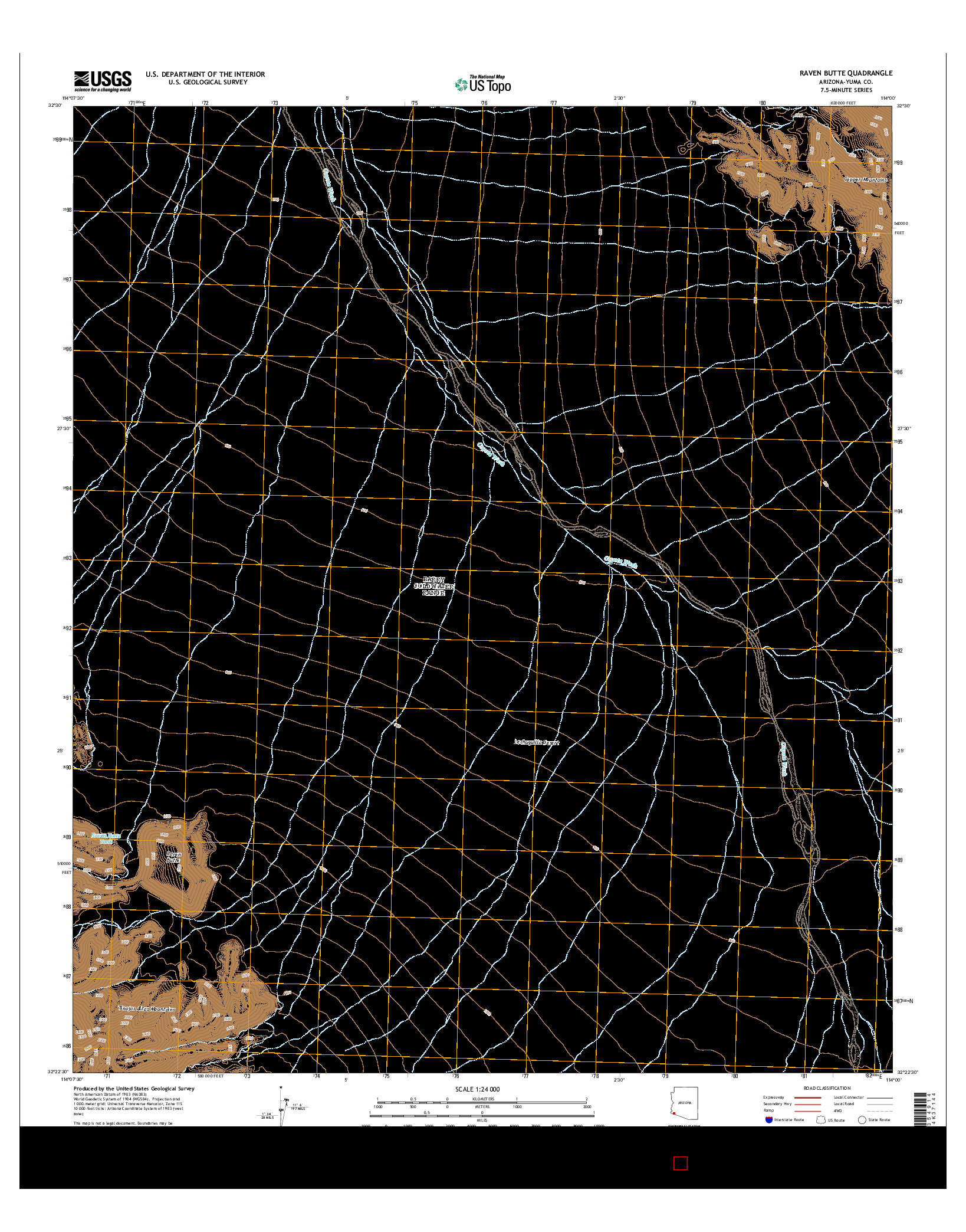 USGS US TOPO 7.5-MINUTE MAP FOR RAVEN BUTTE, AZ 2014